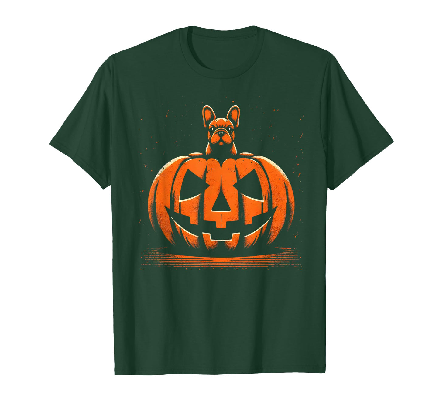 Dog Halloween French Bulldog Jack O Lantern Pumpkin T-Shirt