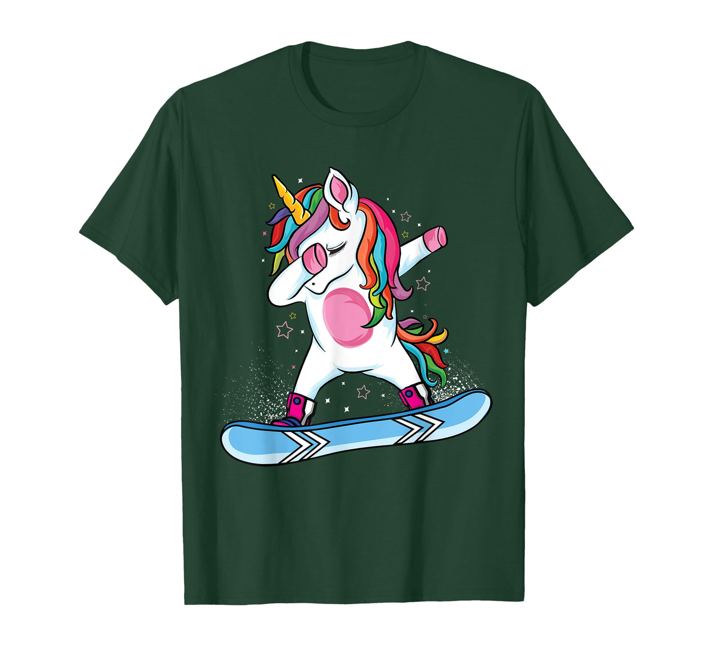 Cute unicorn Snowboarding Skiing Dabbing unicorn Snowboard T-Shirt