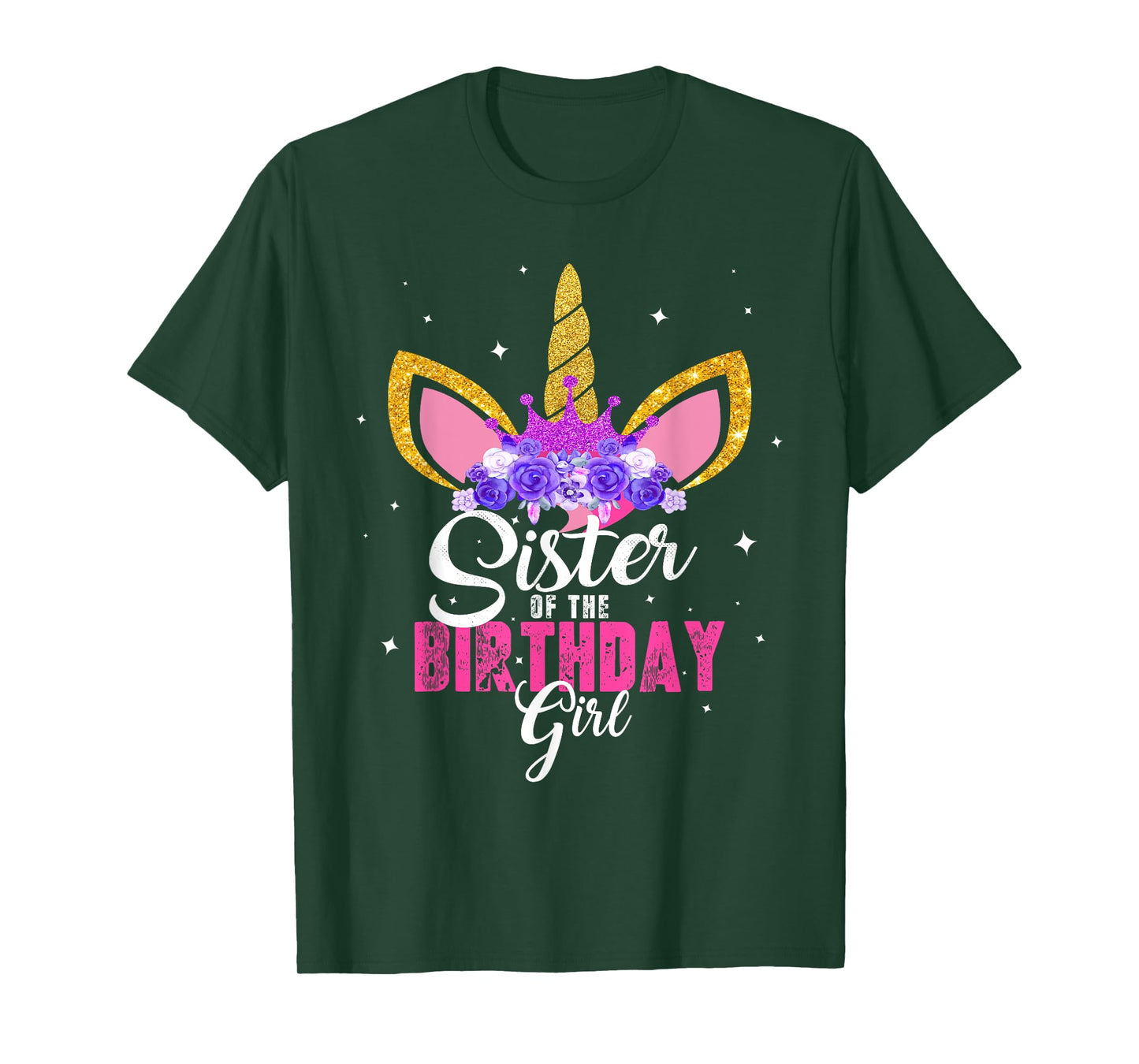 Sister Of The Birthday Girl Unicorn Birthday Princess T-Shirt