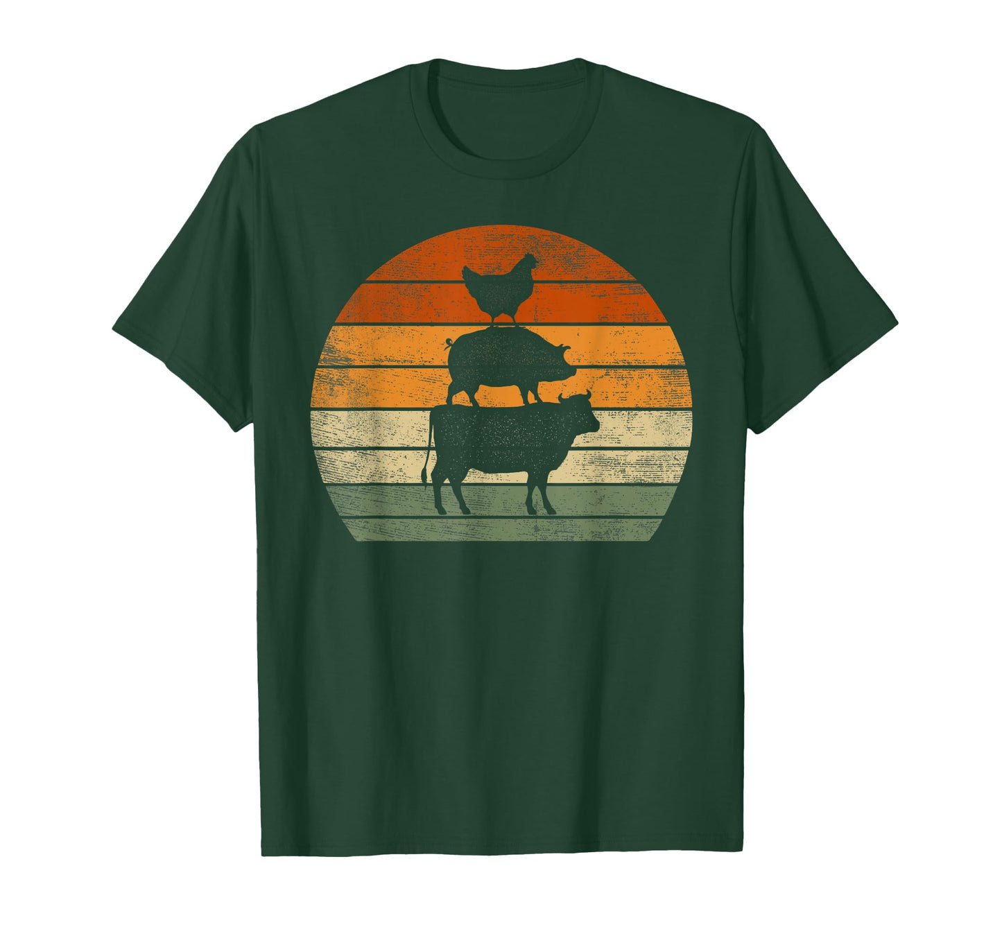 Farm Animals Gifts Women Men Cow Pig Chicken Print Graphic T-Shirt
