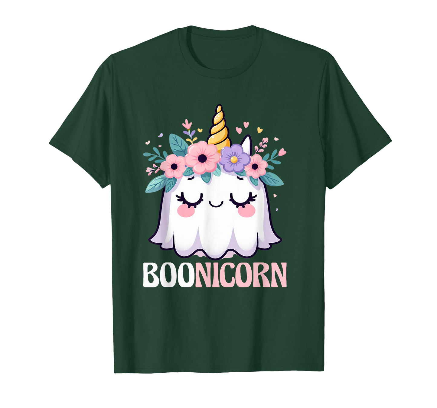 Boonicorn Unicorn Ghost, Unicorn Halloween for Girls T-Shirt