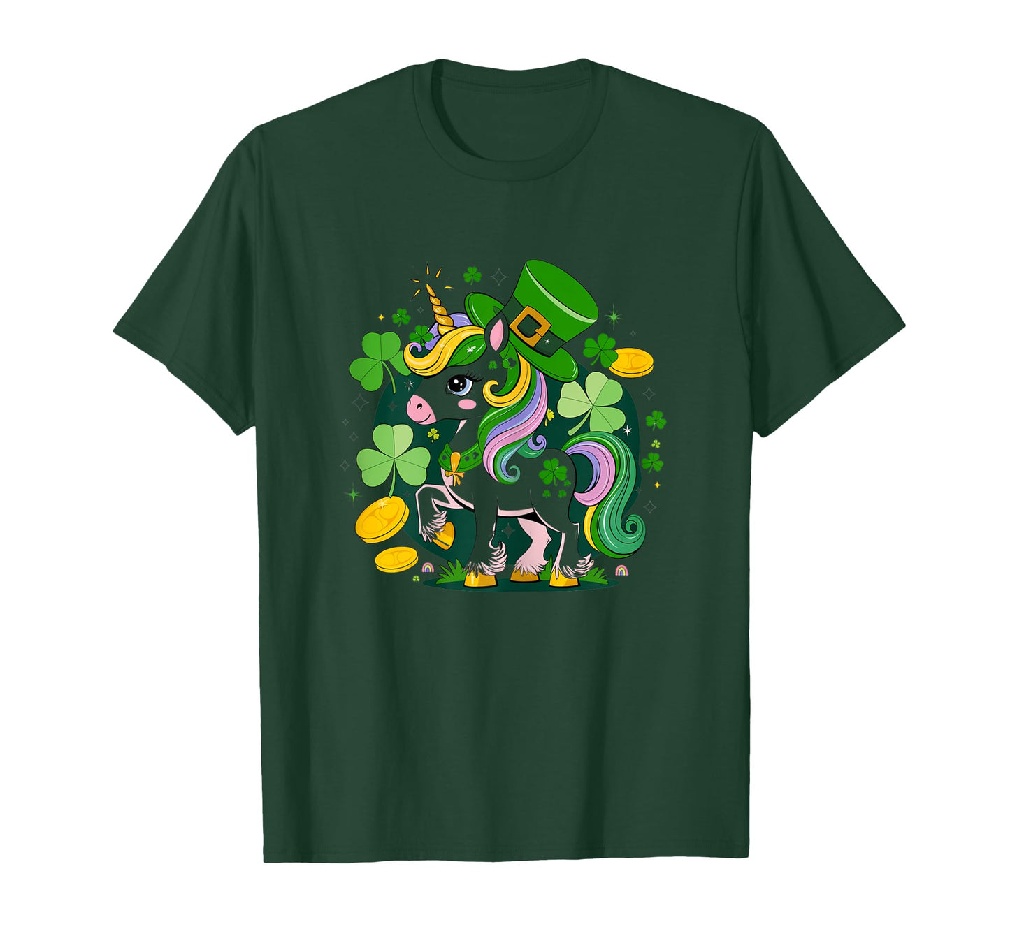 Cute St. Patrick's Day Unicorn Lepricorn Shamrock 2025 T-Shirt