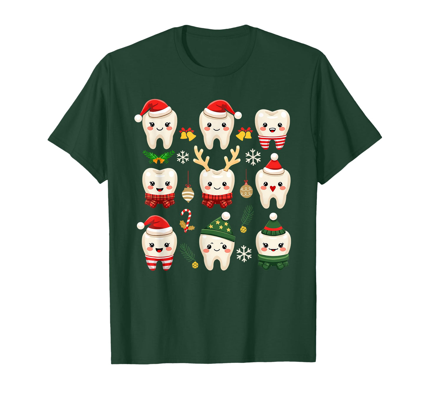 Funny Dental Christmas Teeth Cute Xmas Dentist Squad Crew T-Shirt