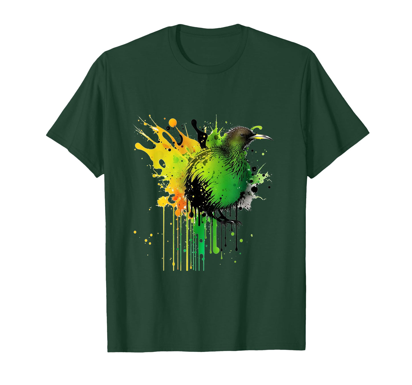Abstract Water Color New Zealand National Bird Kiwi Bird T-Shirt