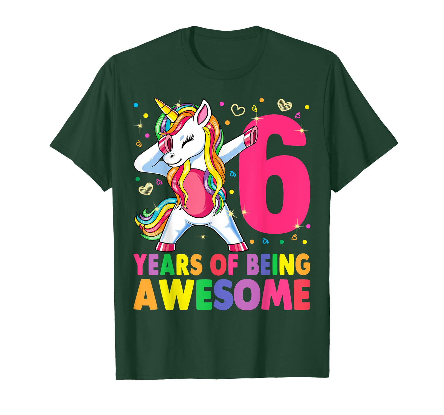 6 Years Old Unicorn Dabbing 6th Birthday Girl Unicorn Party T-Shirt