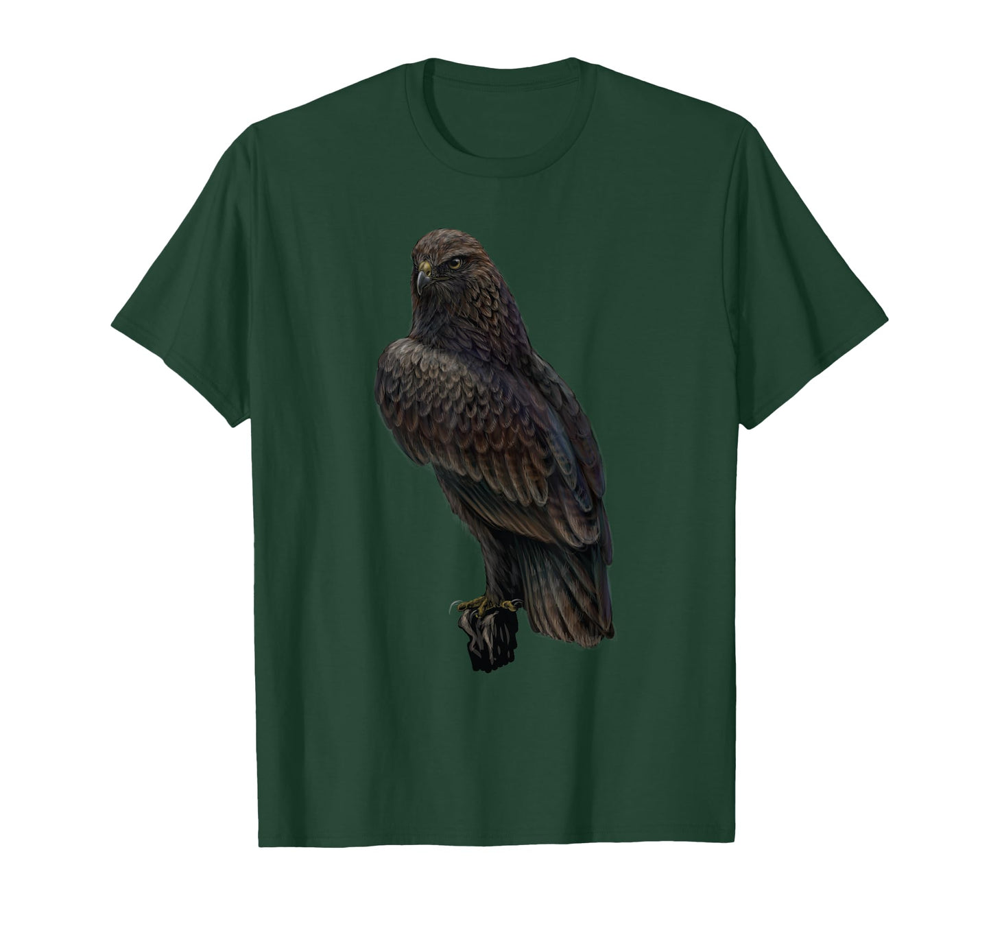 realistic Hawk bird sitting on branch for lover Ornithology T-Shirt