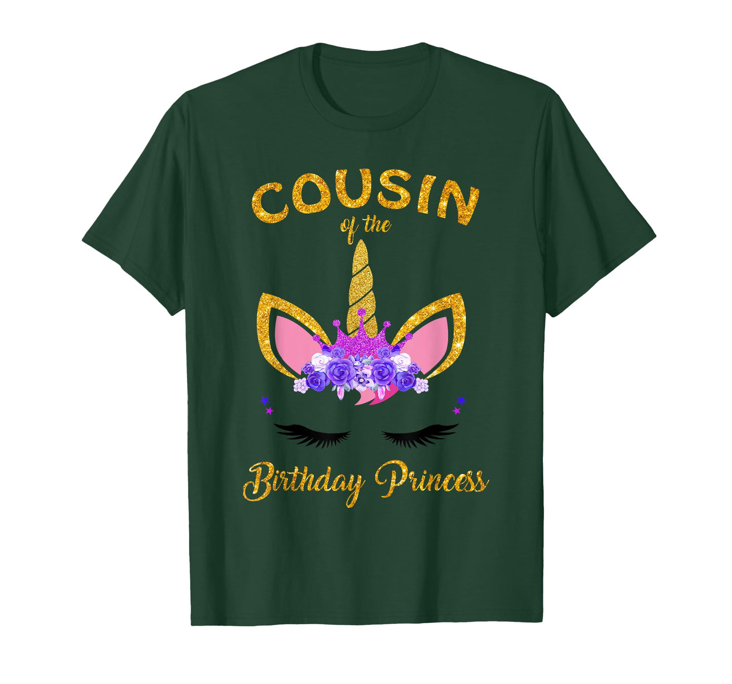 Cousin of the Birthday Princess Unicorn Girl Birthday Party T-Shirt