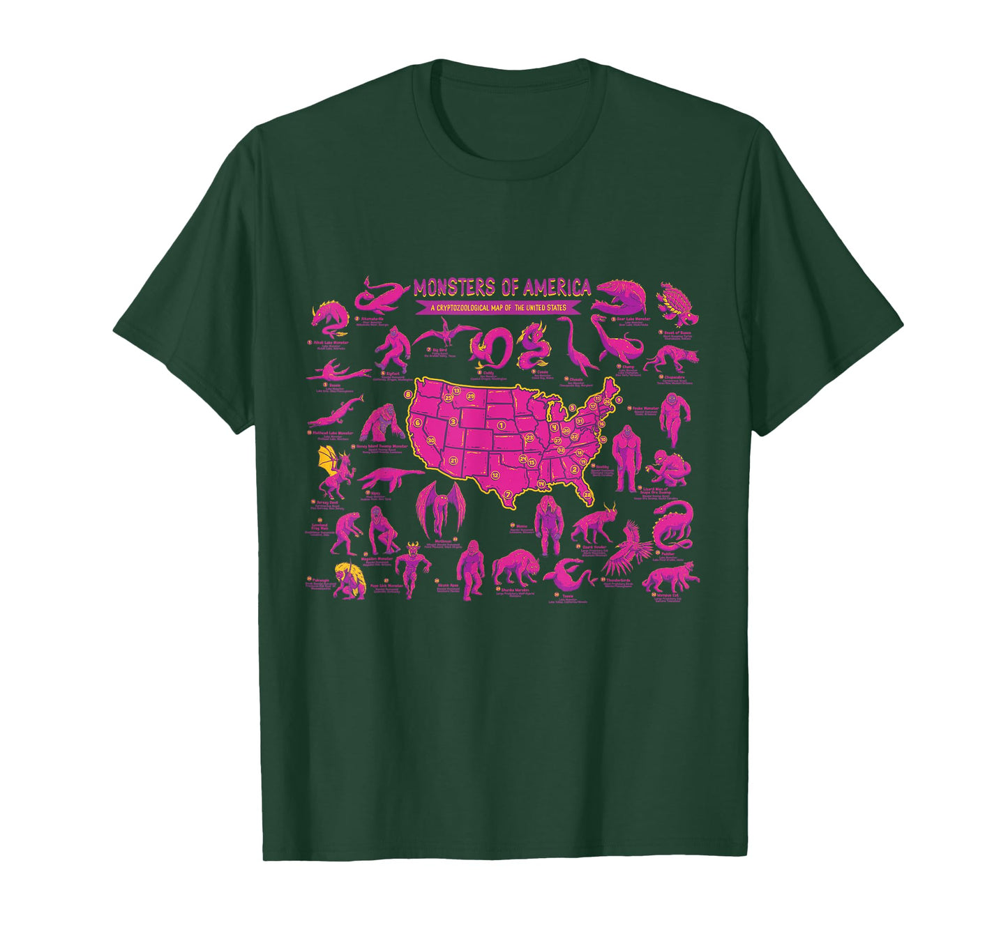 Cryptid Shirt Monster of America Educational Cryptozoology T-Shirt
