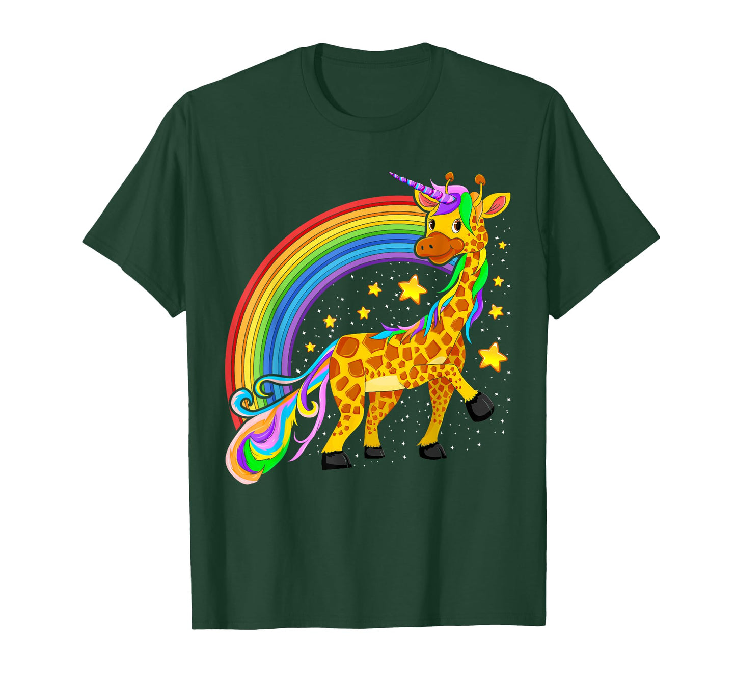 Rainbow Girafficorn Unicorn Africa Animal Cute Giraffe T-Shirt