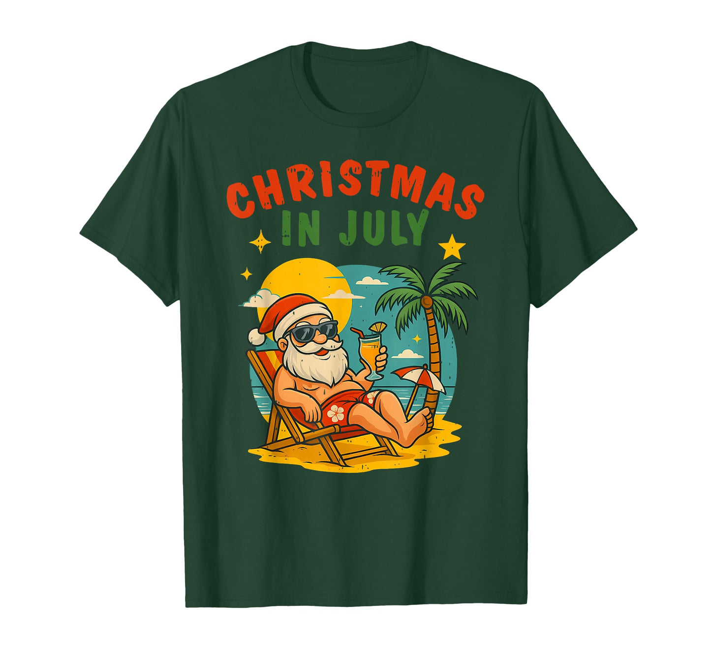 Xmas In July Santa Summer Christmas In July Beach Boys Girls T-Shirt