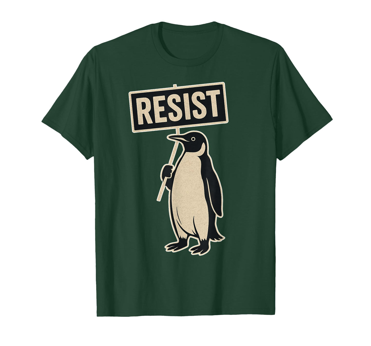 Resist Penguin Protest Against Tariffs Funny Graphic T-Shirt