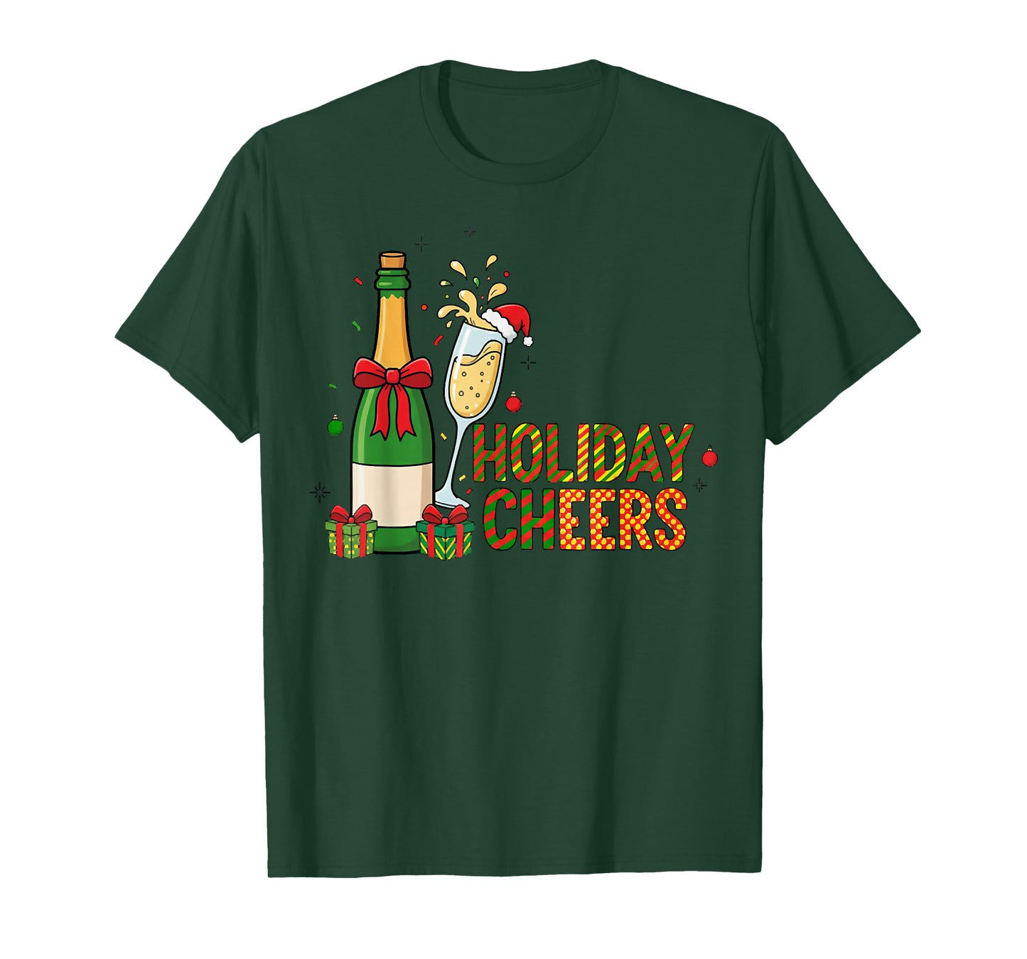 Christmas Holiday Cheers, Christmas Champagne, Drink Lover T-Shirt