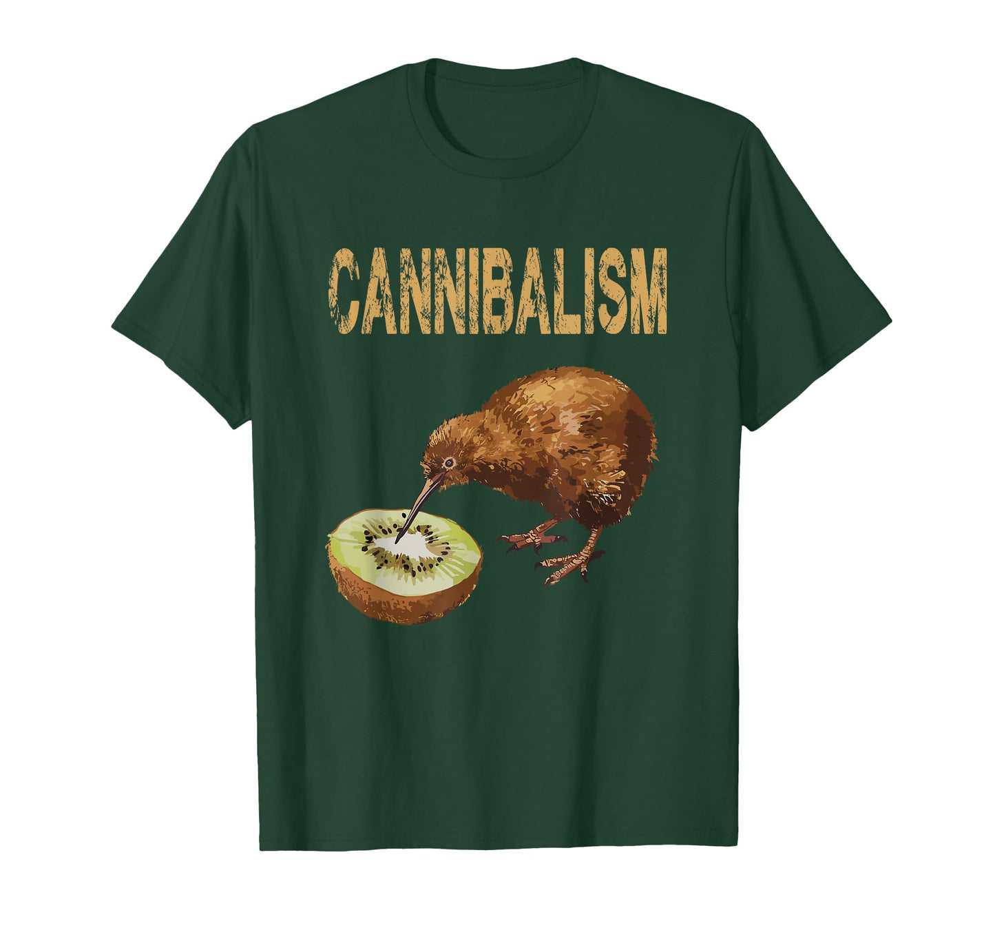 Cannibalism Kiwi Bird Enjoys a Kiwifruit Fun T-Shirt