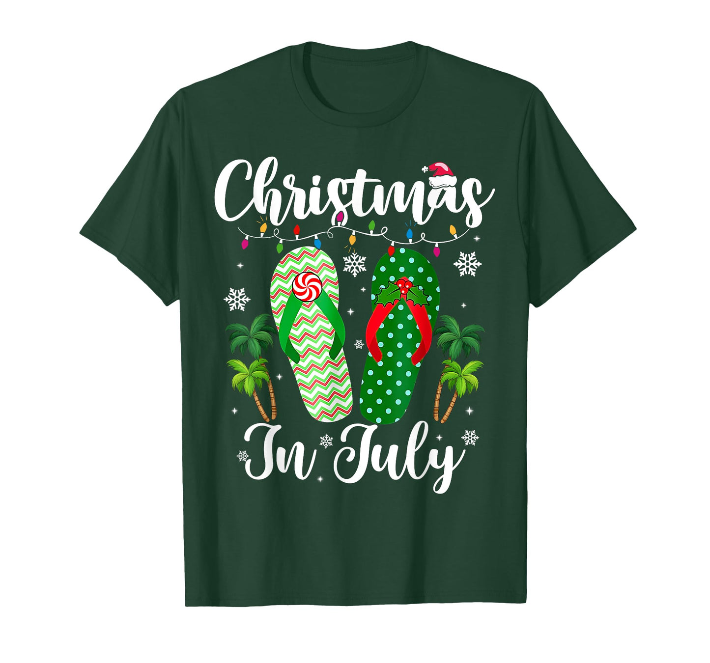 Christmas In July Flip Flops Xmas Flip Flops Summer Women T-Shirt