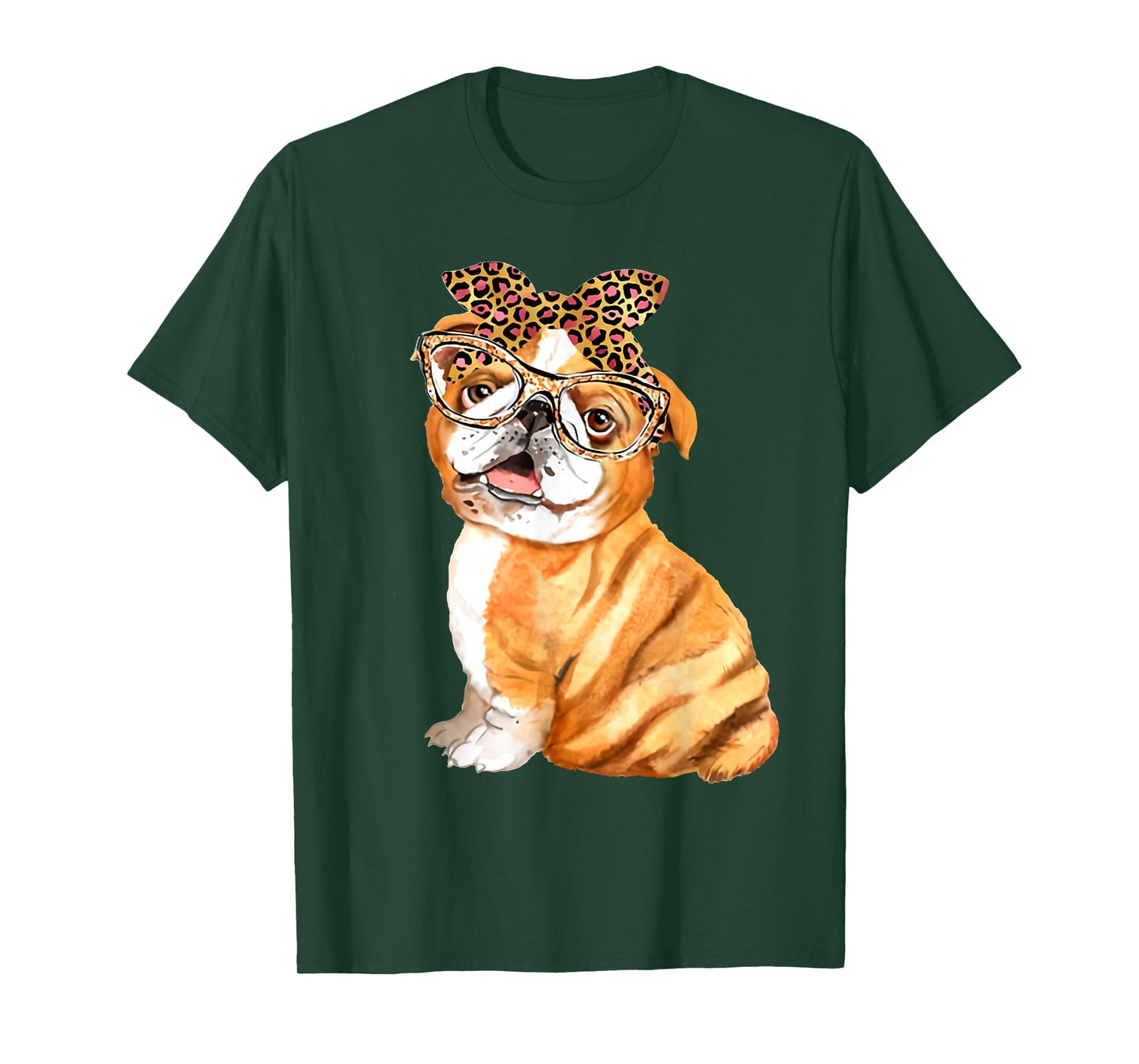 English Bulldog, Dog Dad Mom Gifts, Nerdy Glasses Bulldog Men Women Girls Kids T-Shirt