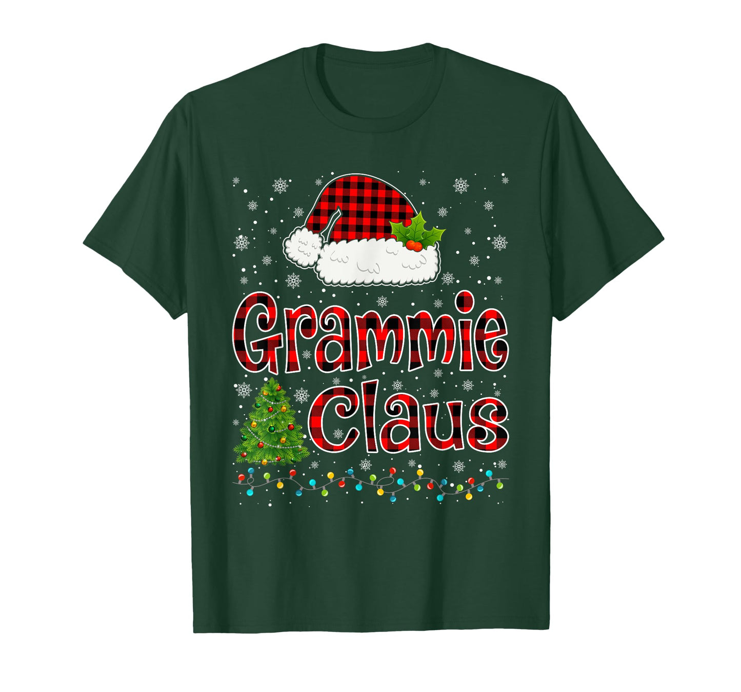 Funny Grammie Claus Christmas Lights Xmas Pajama Family Tees T-Shirt