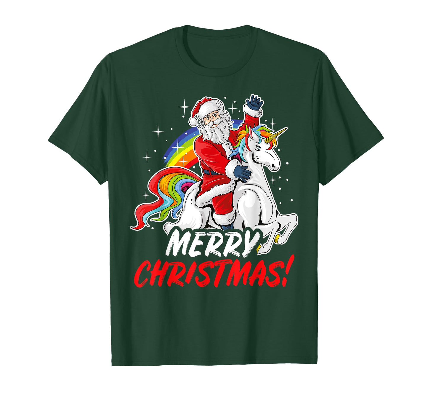 Unicorn Santa Claus Christmas Holiday T-Shirt