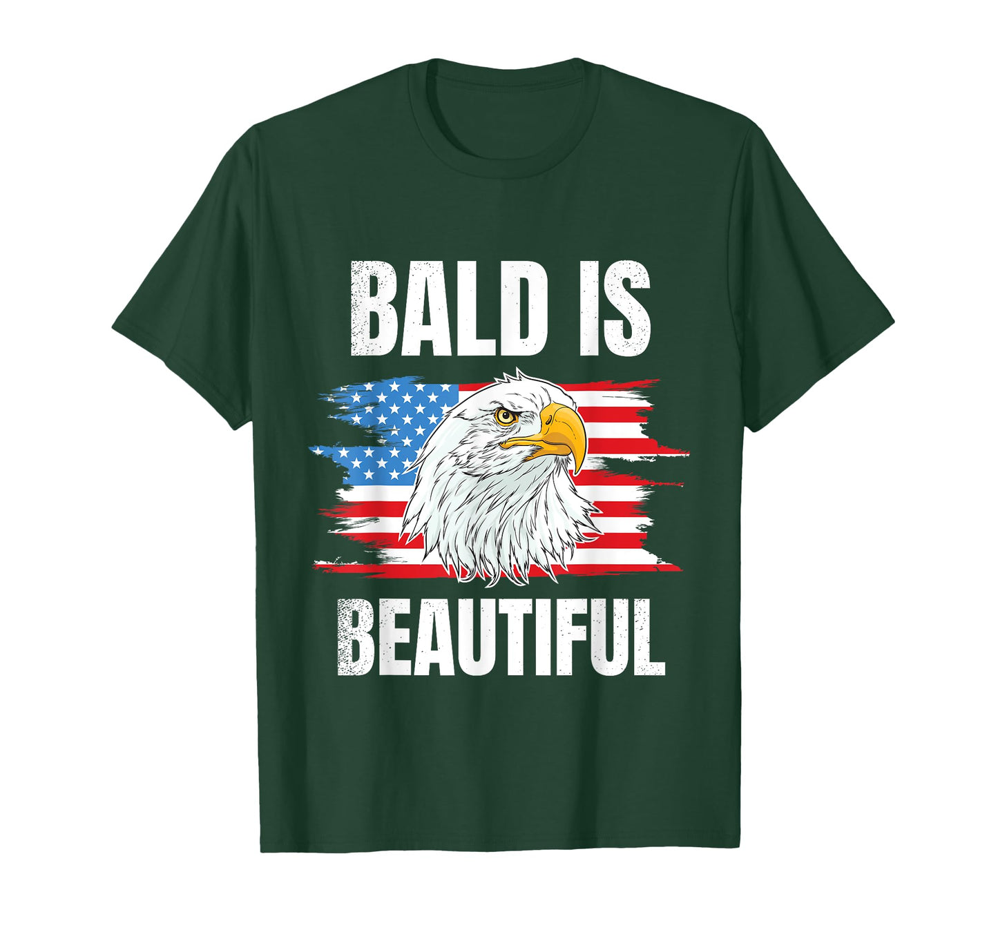Bald Is Beautiful 4th of Bald Eagle American Flag USA Gift T-Shirt