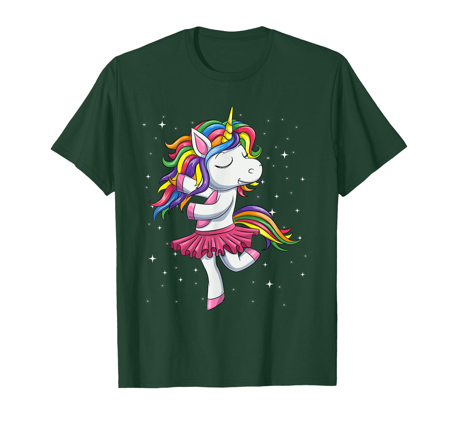 Ballet Dancing Unicorn Shirt, Rainbow Ballerina Dance Girls T-Shirt