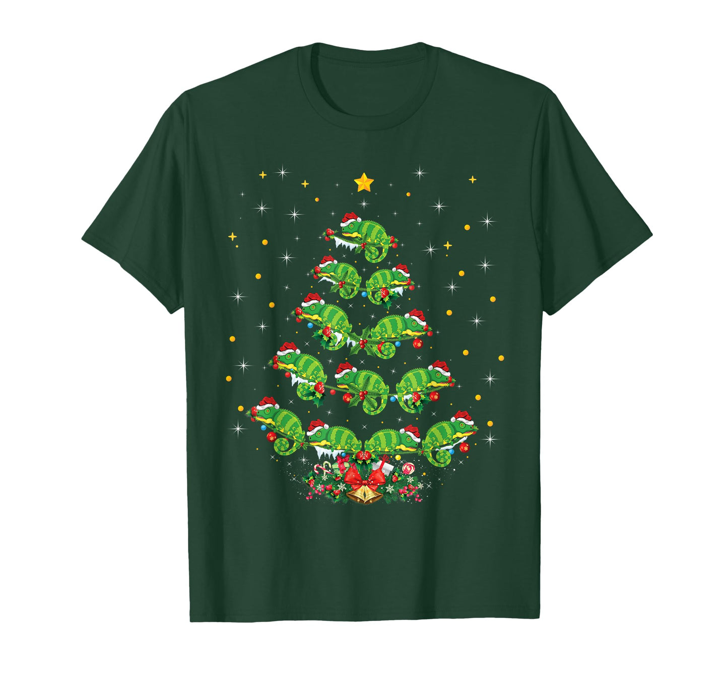 Chameleon Animal Lover Xmas Gift Chameleon Christmas Tree T-Shirt