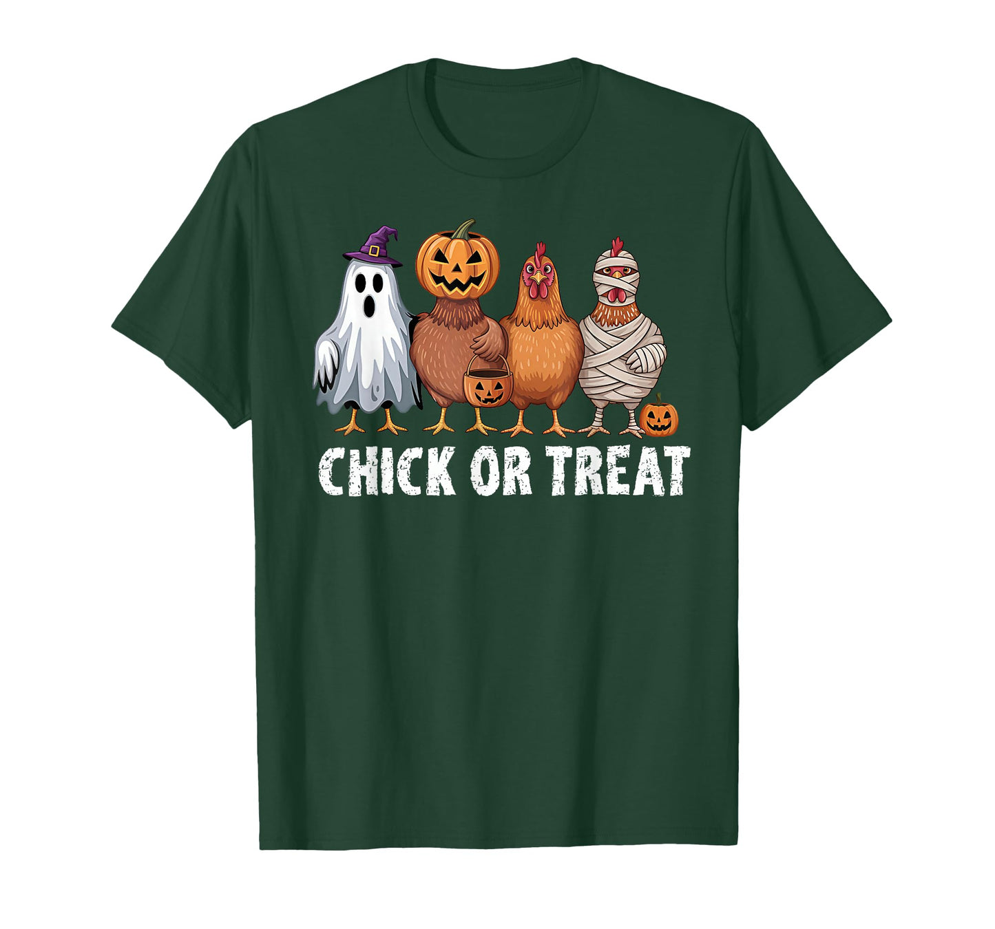 Funny Chick Or Treat Chickens Ghost Witchy Halloween T-Shirt