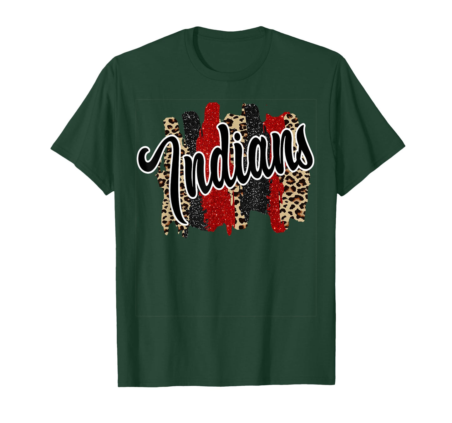 Indians Swash Red Black School Spirit T-Shirt
