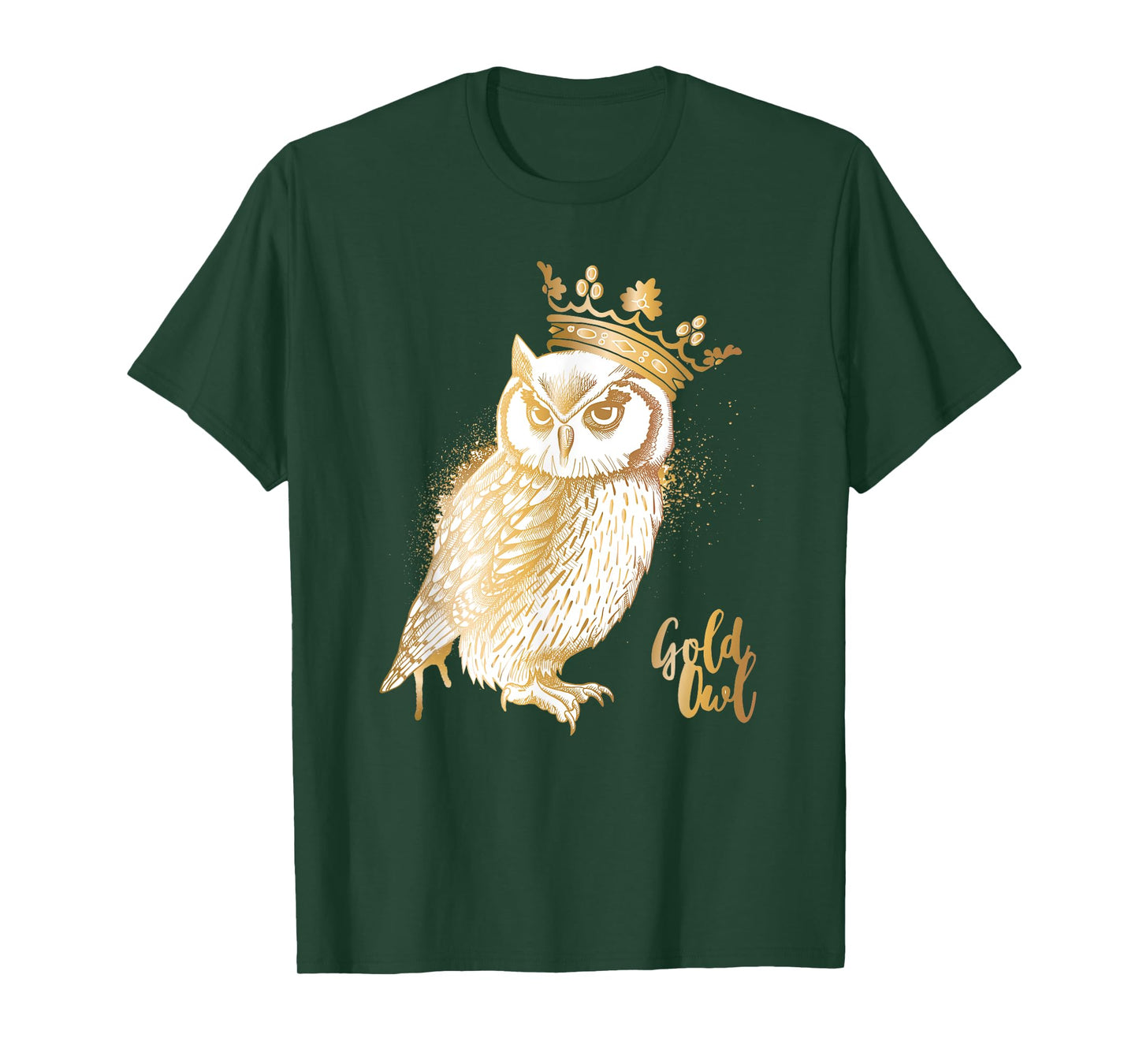 Crowned Golden Owl King Owl lovers T-Shirt