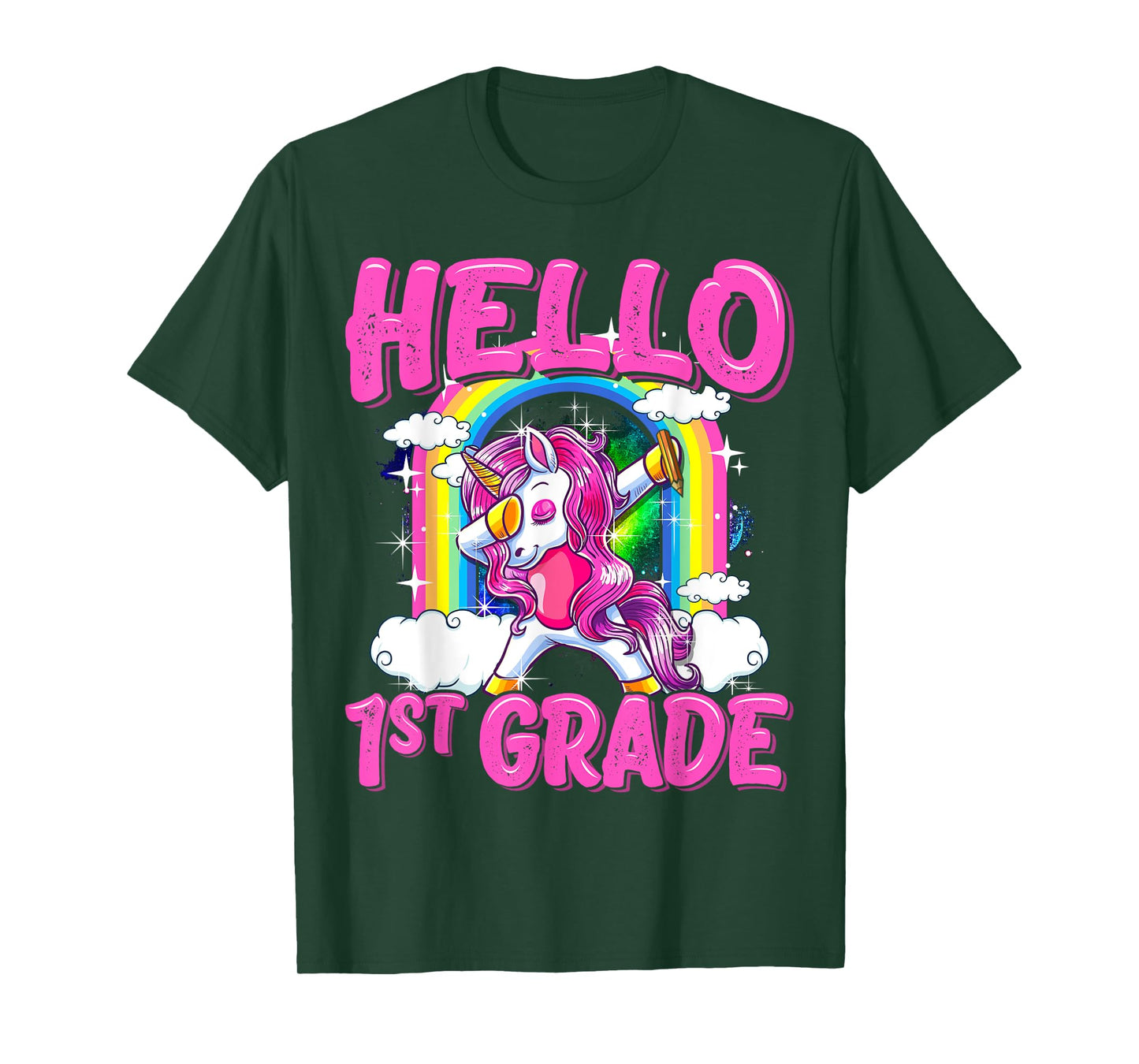 Hello 1st Grade Dabbing Unicorn Back To School Gifts T-Shirt