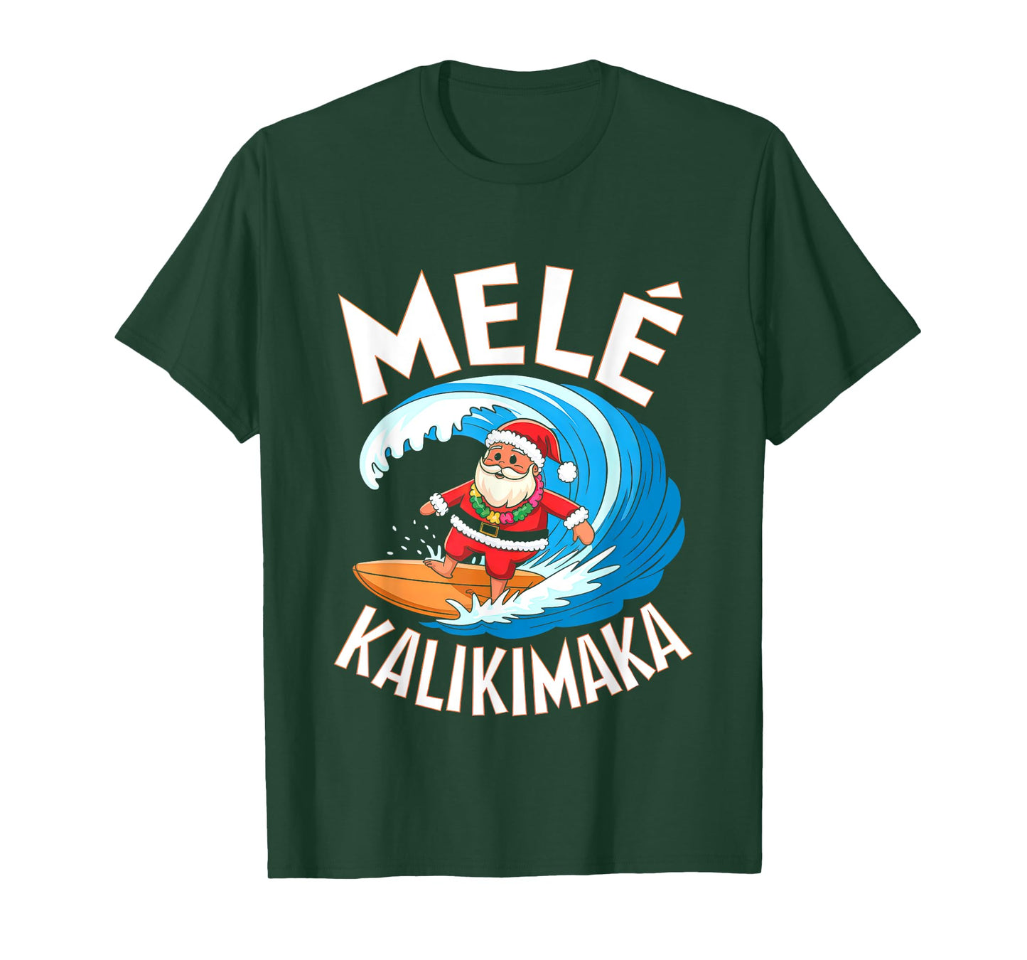 Mele Kalikimaka Surfing Santa Xmas T-Shirt