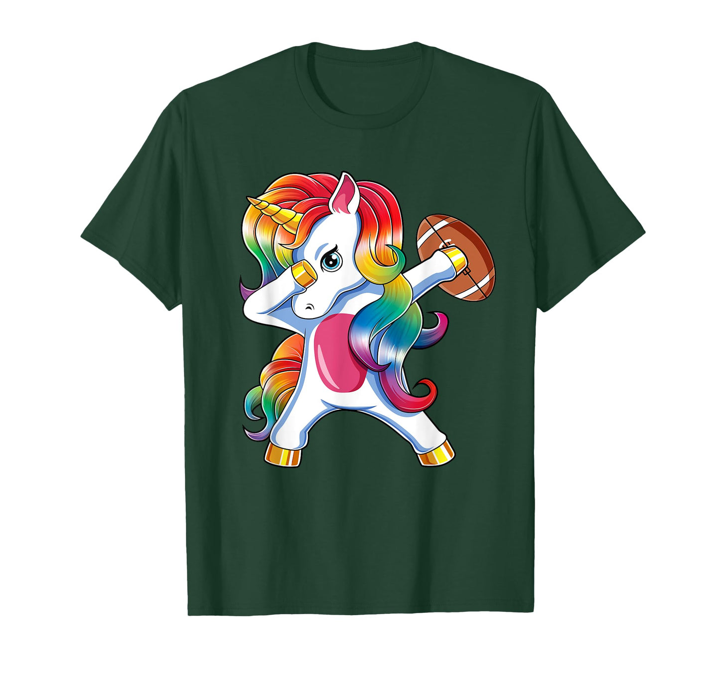 Dabbing Unicorn Funny Football For Girls Women T-Shirt
