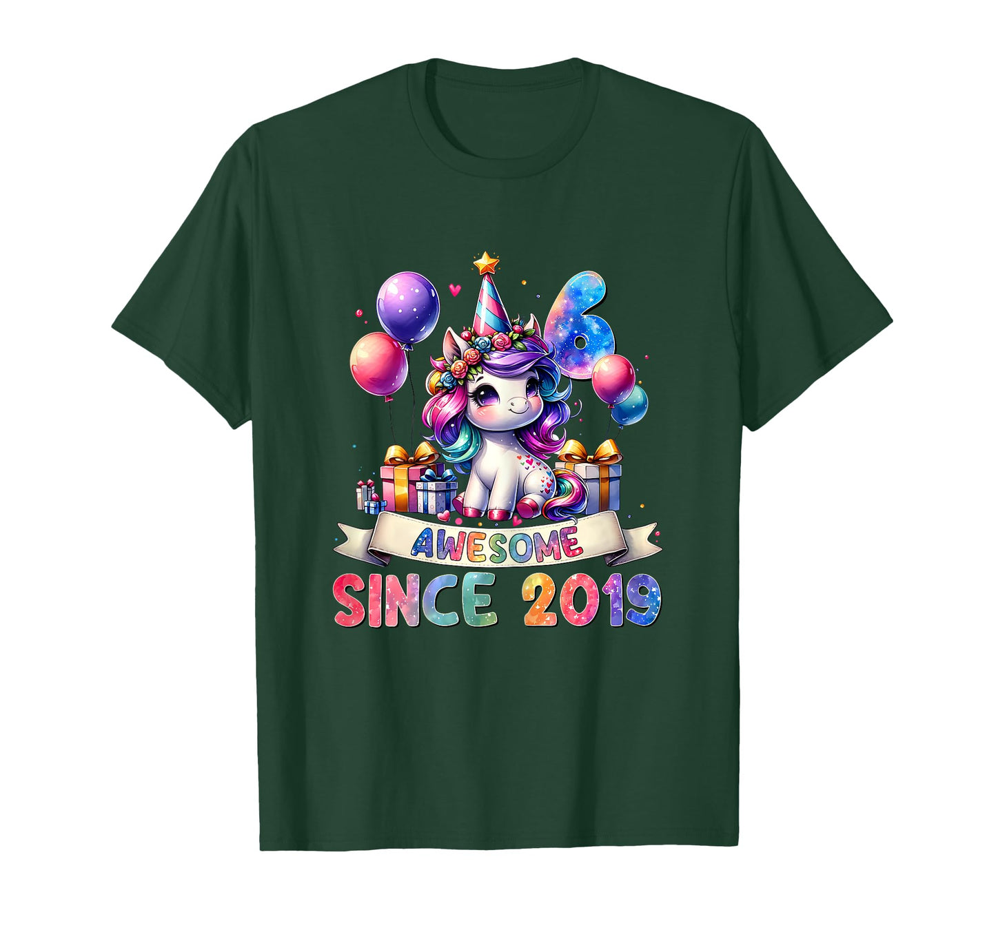 6 Year Old Unicorn Gifts For Girls 6th Birthday Girl Party T-Shirt