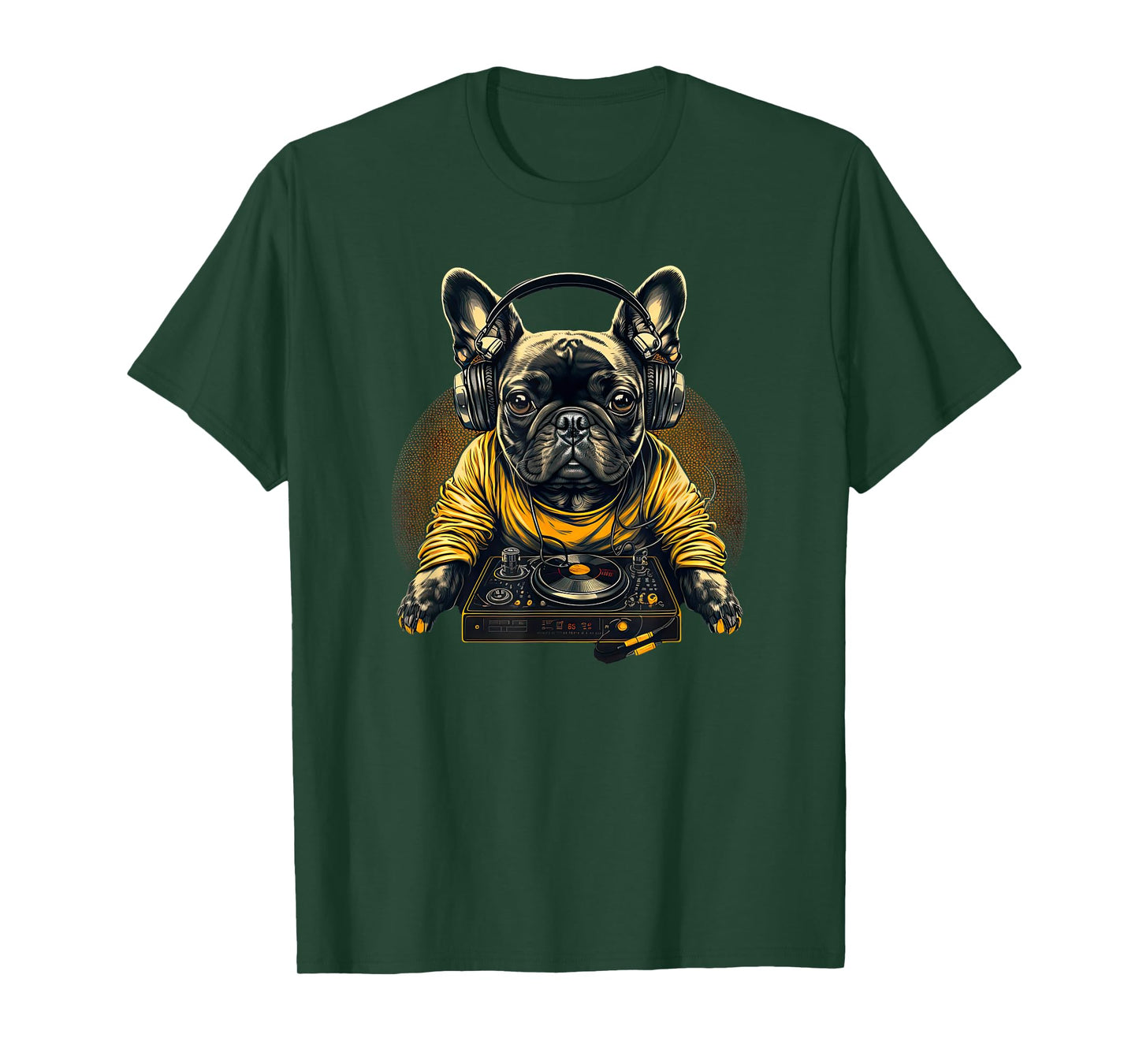 Funny French Bulldog Frenchie DJ Electronic EDM music T-Shirt
