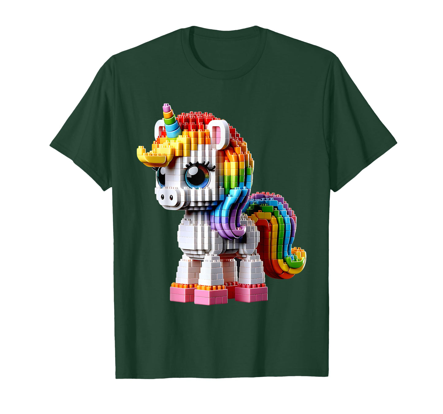 Unicorn Master Builder Bricks Unicorn Block Building Girls T-Shirt