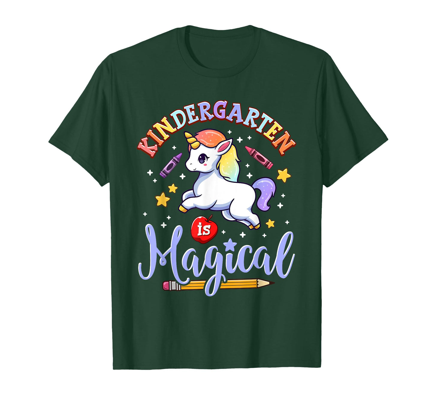 Cute Unicorn Kindergarten Is Magical Teacher Women Girl T-Shirt