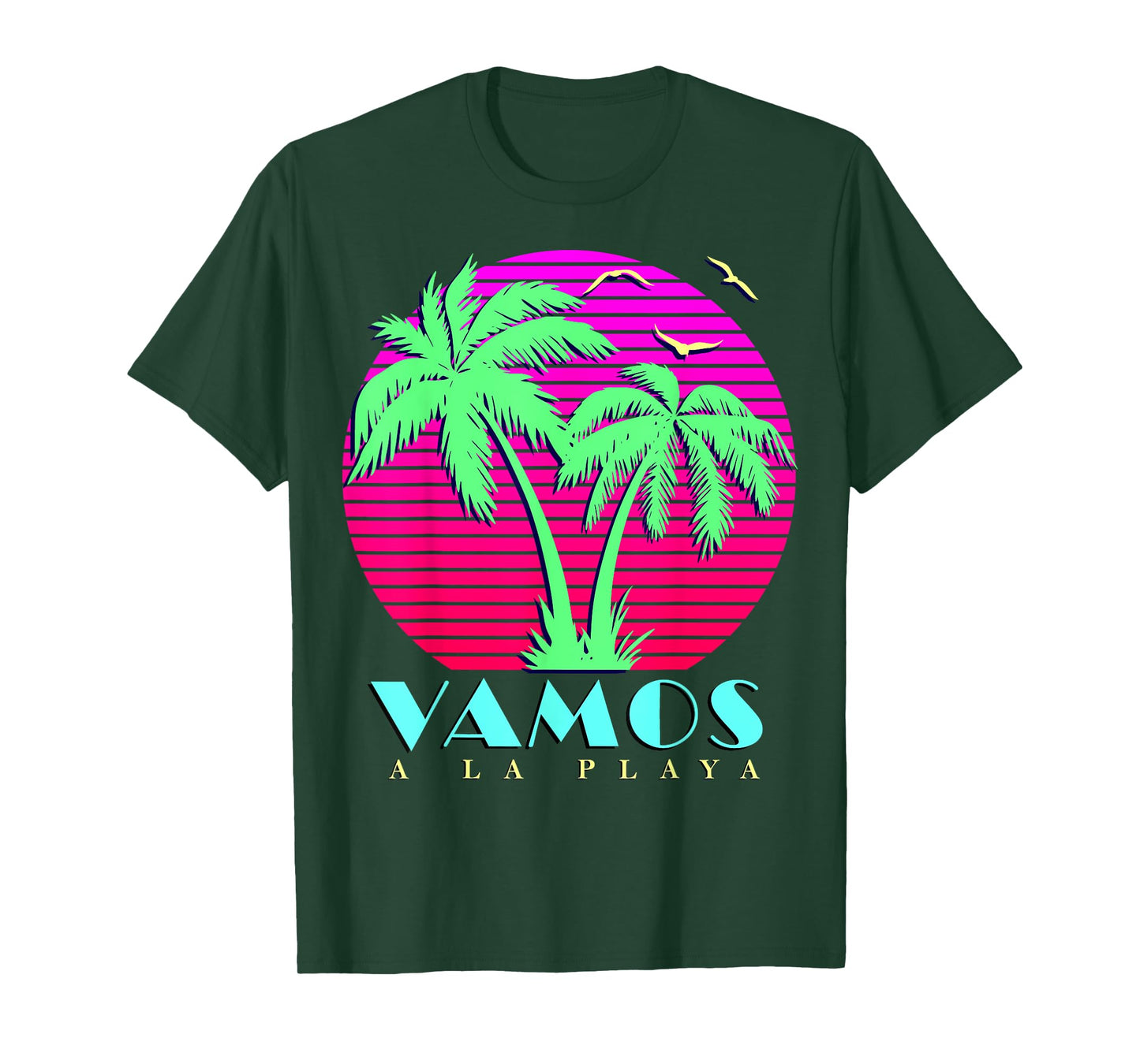 Vamos A La Playa 80s Palm Trees Summer Sunset Men Women Girls Kids T-Shirt