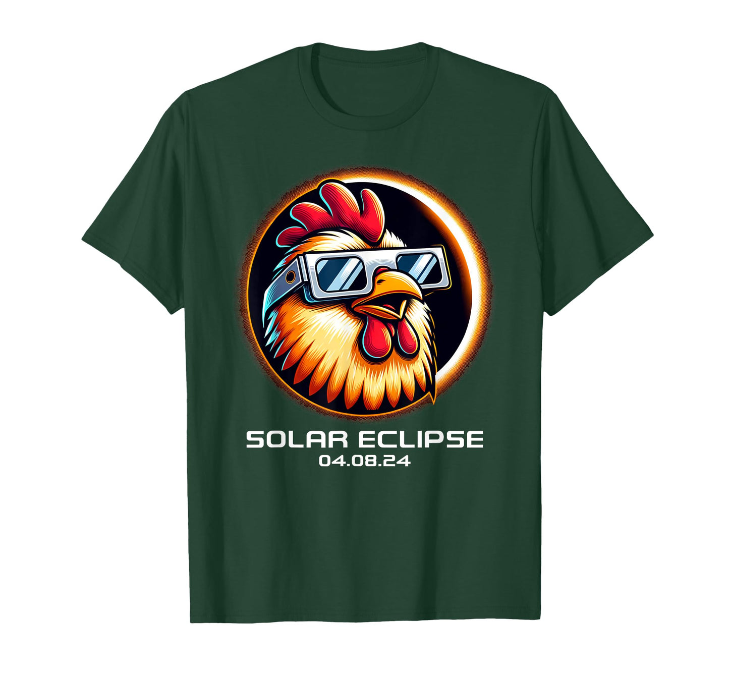 Total Solar Eclipse 2024 Chicken Totality Cute Matching T-Shirt