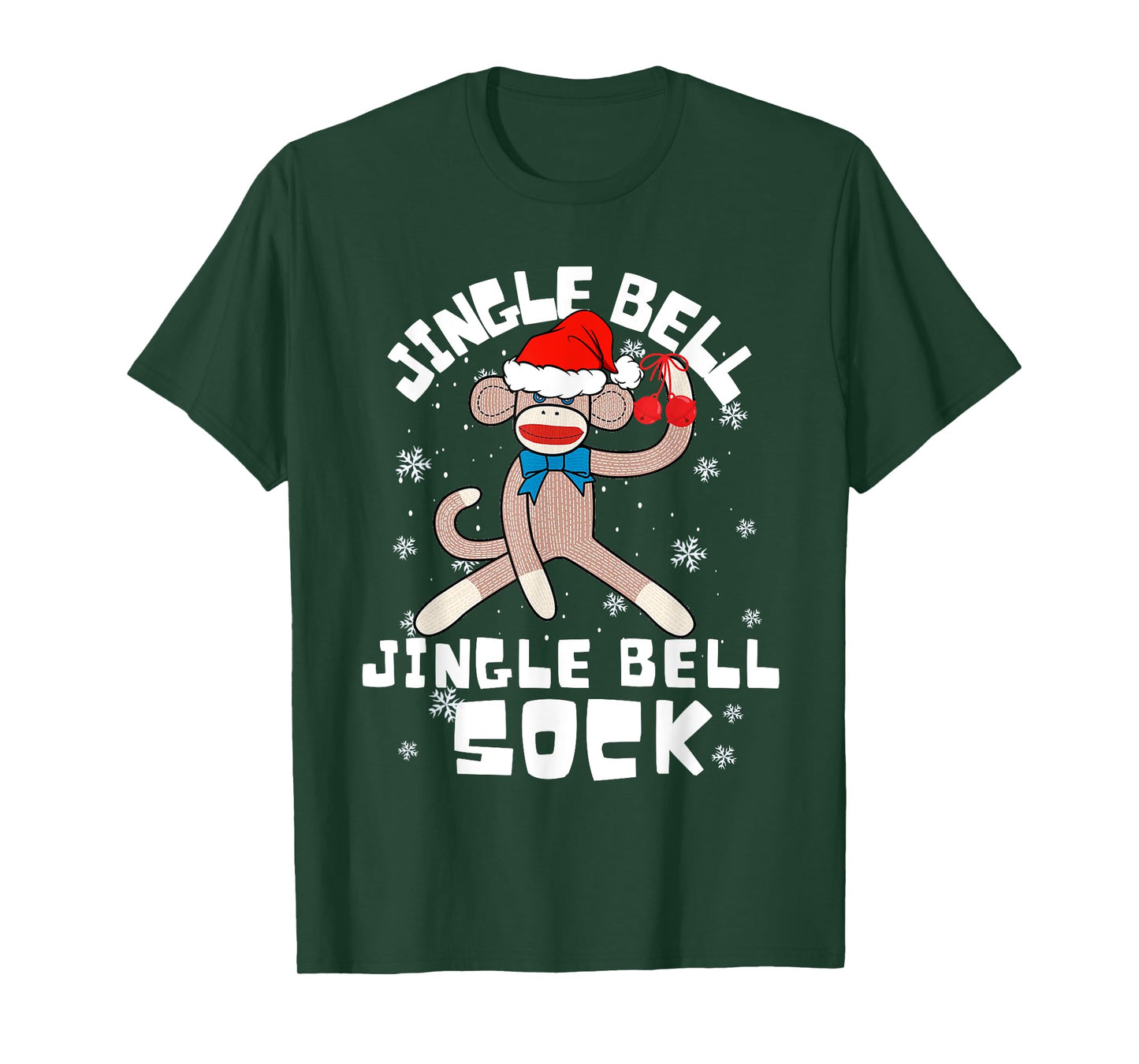 Jingle Bell Jingle Bell Sock Funny Sock Monkey Christmas T-Shirt