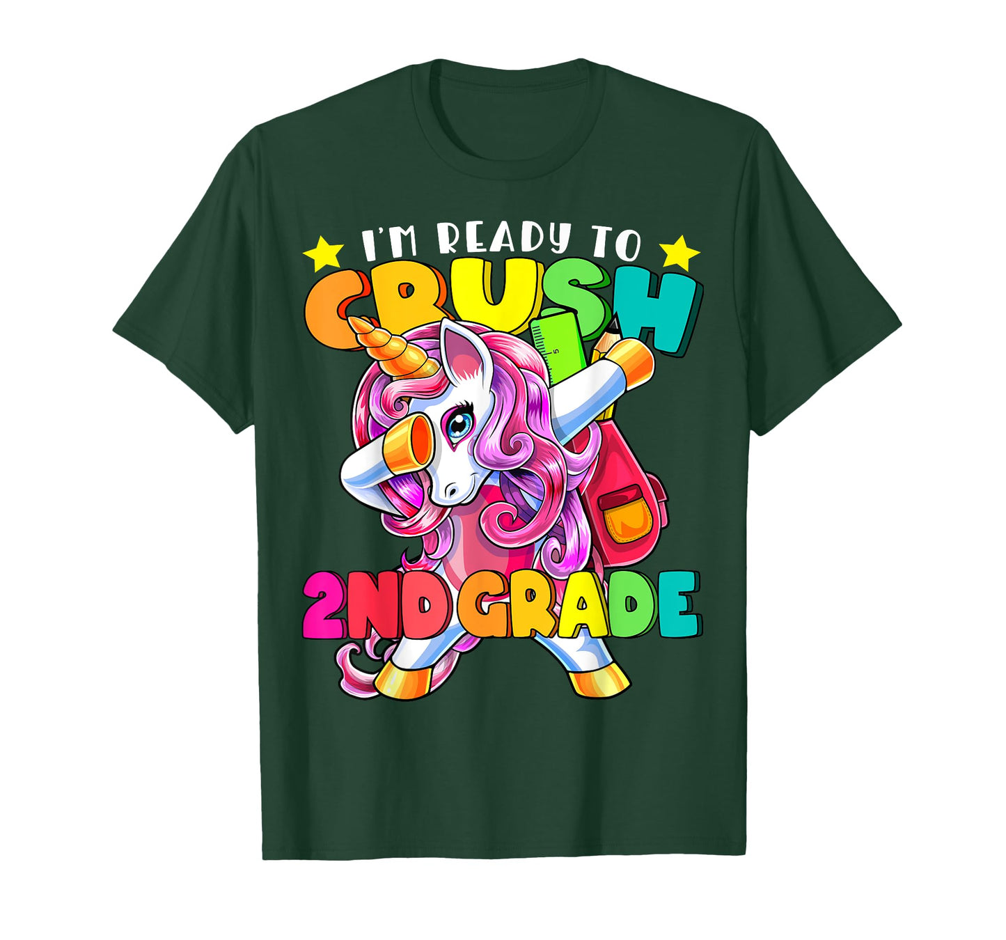 Crush 2nd Grade Dabbing Unicorn Back to School Girls Gift T-Shirt