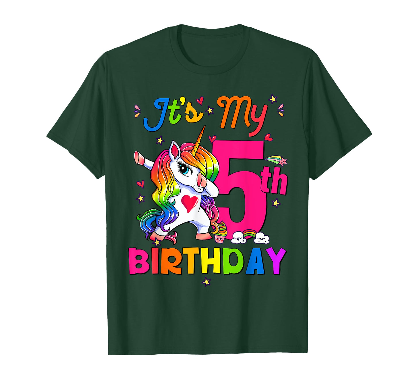 5 Years Old Unicorn It's My 5th Birthday Girl Party T-Shirt