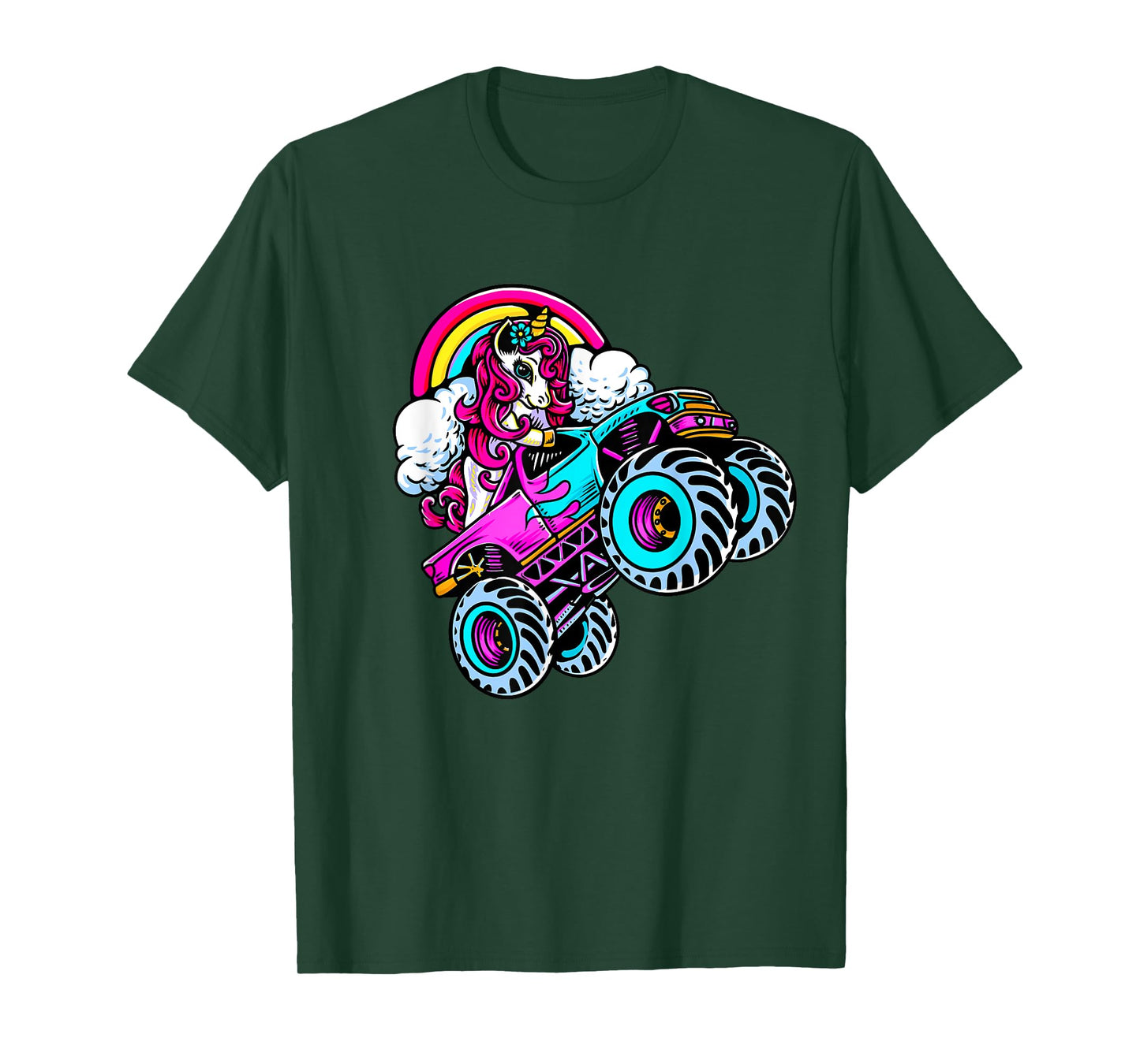 Monster Truck Unicorn Birthday Party Girl Gift Women Girls T-Shirt
