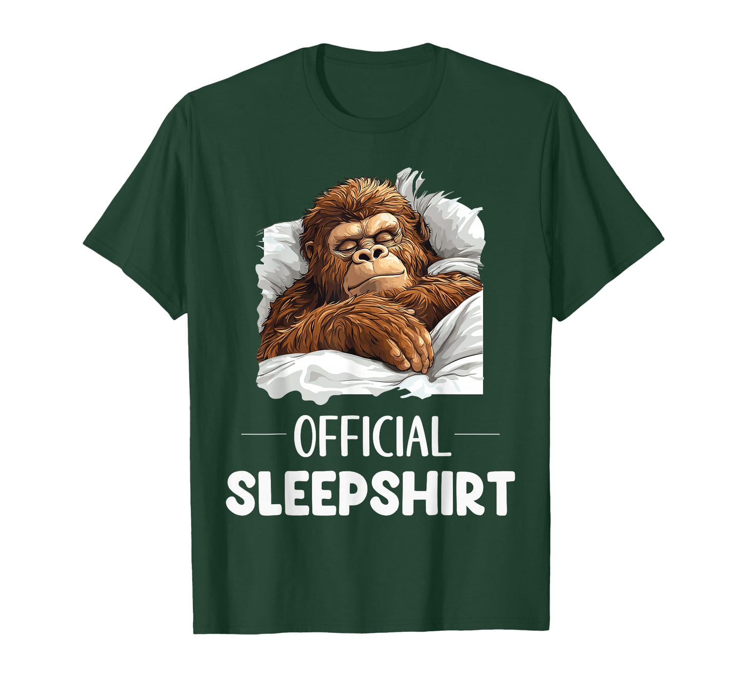 Official Sleepshirt Sleeping Bigfoot Sasquatch Lovers Pajama T-Shirt