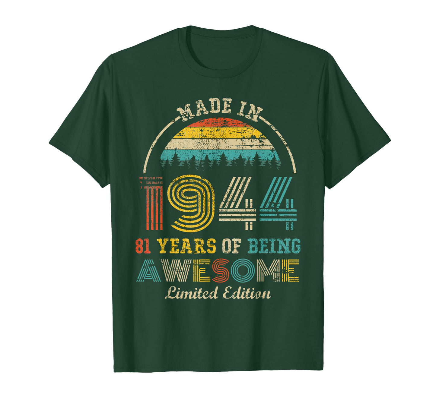 Born in 1944 81 Years Being Awesome Vintage 81st Birthday T-Shirt
