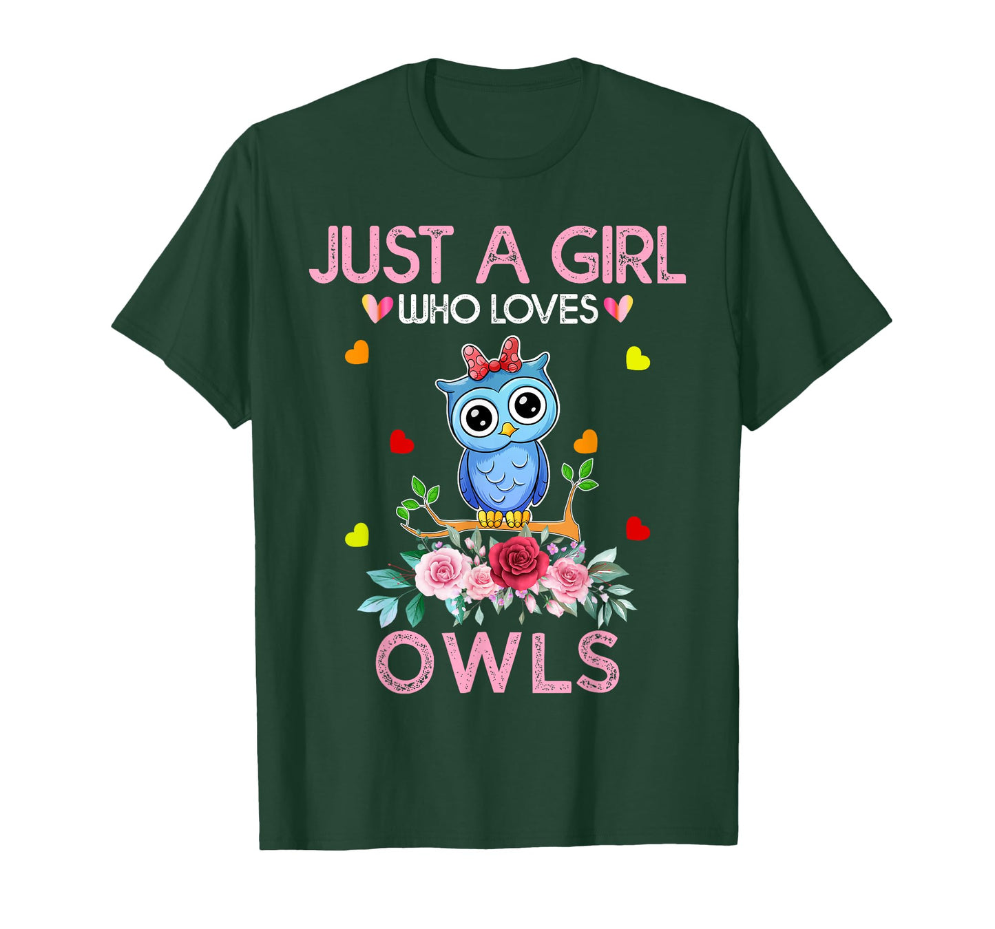 Owl For Women Girls Kids Gift Just A Girl Who Loves Owls T-Shirt