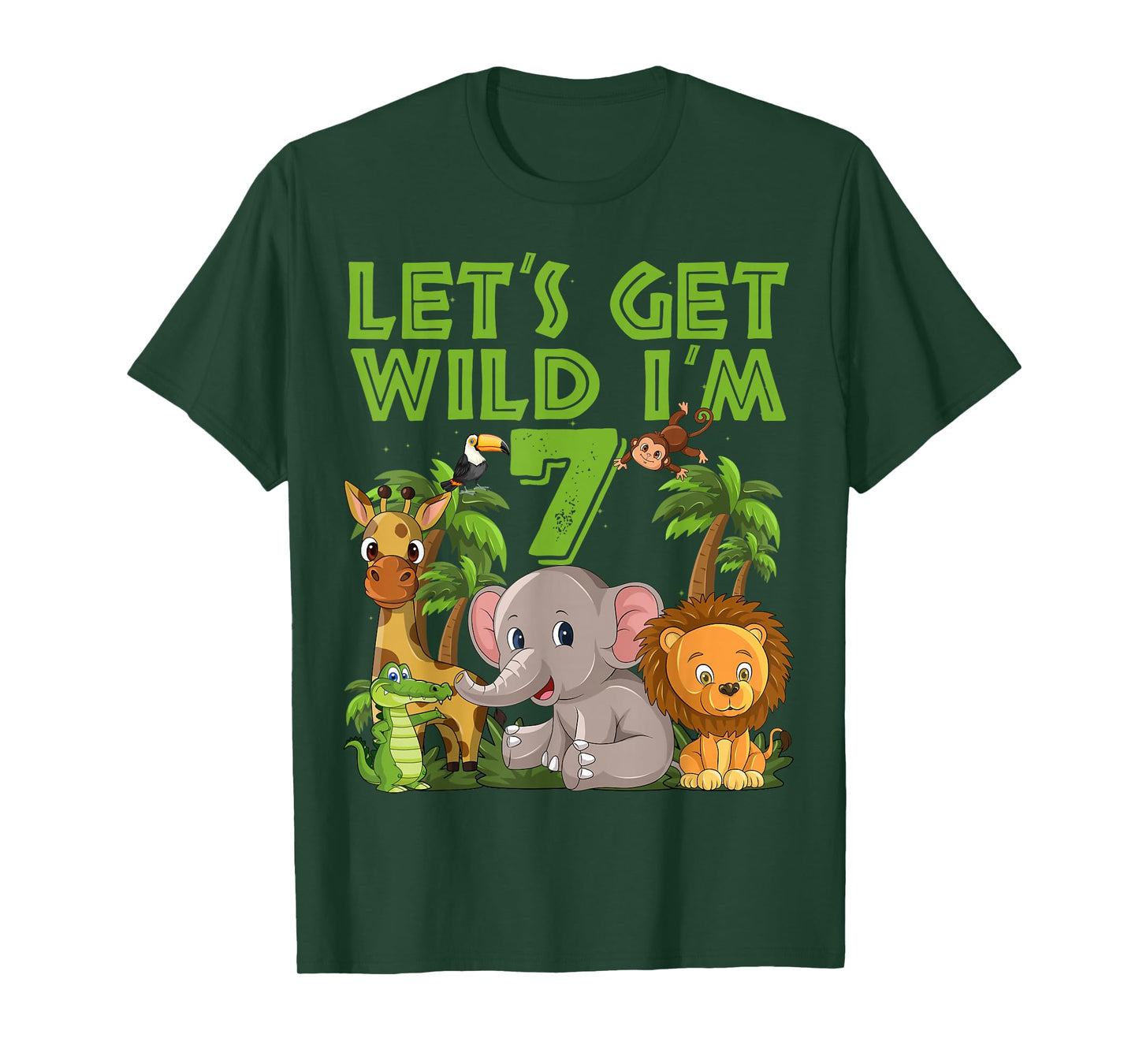 7 Year Old Zoo Birthday Safari Jungle Animal 7th B-day T-Shirt