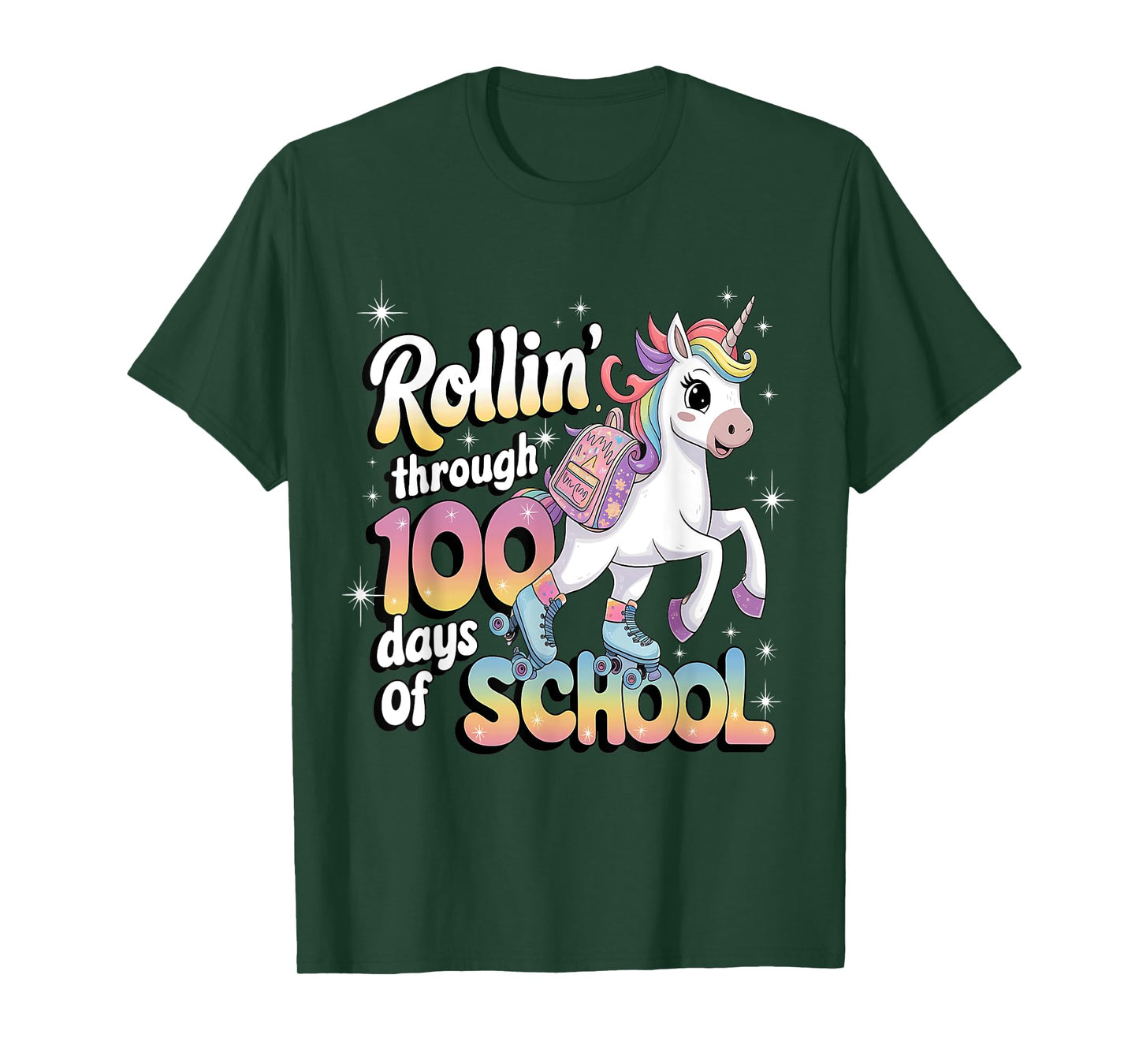 100 Days of School Shirt Girls 100th Day of School Unicorn T-Shirt