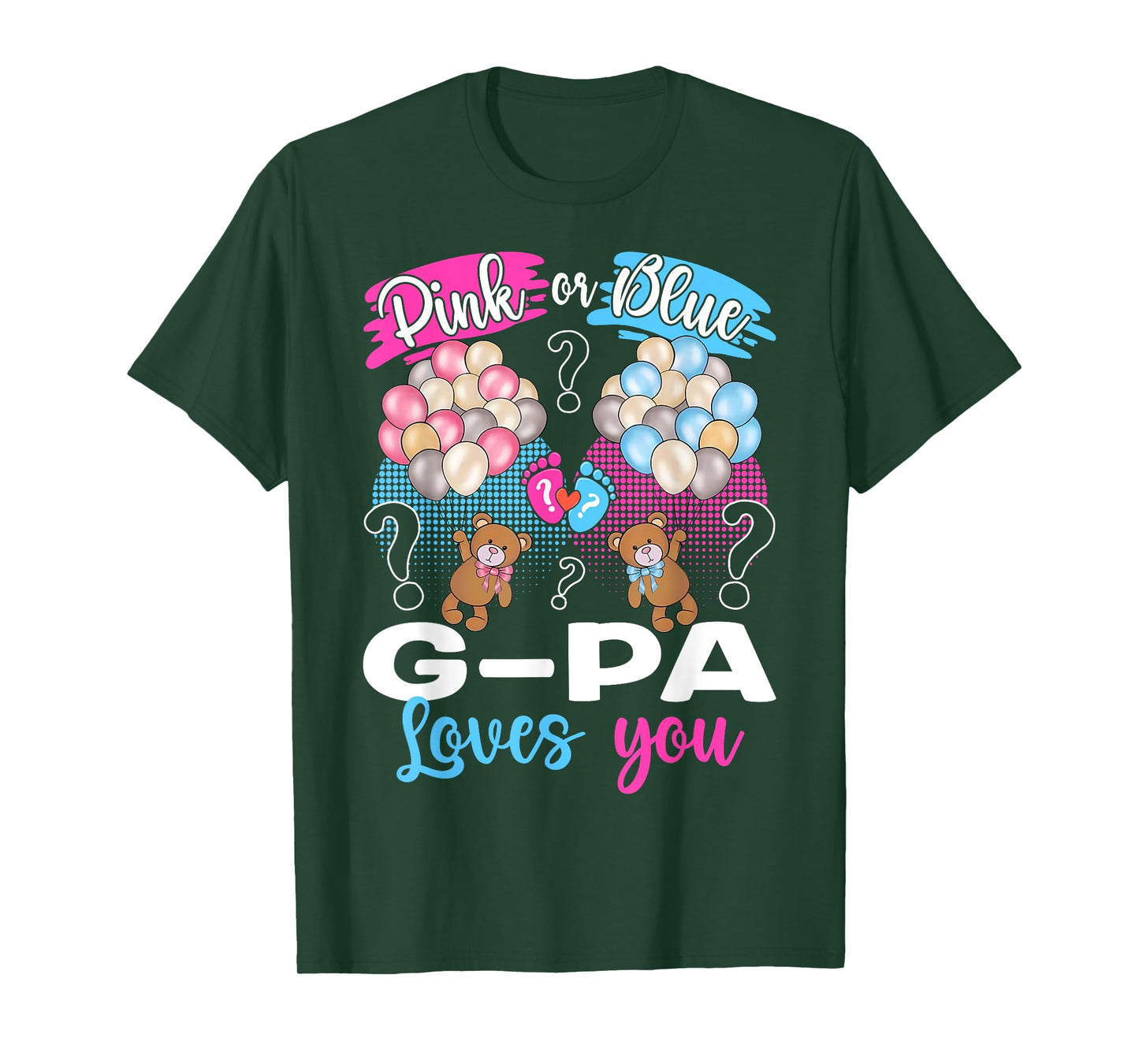 Bears Pink Or Blue G-pa Loves You Gender Reveal T-Shirt