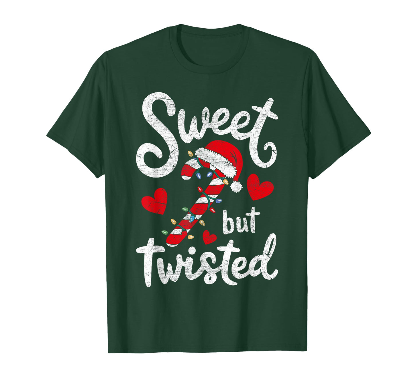 Sweet But Twisted Funny Christmas Candy Cane Xmas Holiday T-Shirt