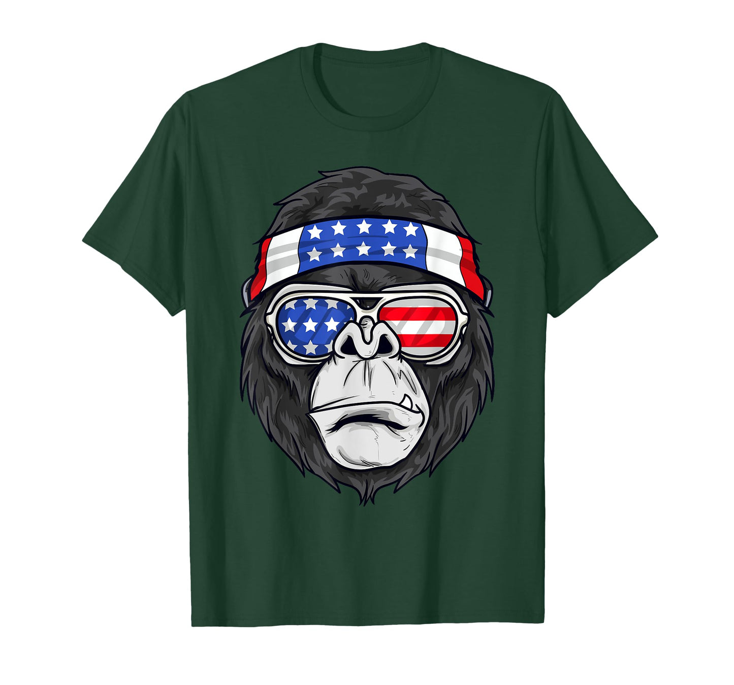 July 4th USA - Funny Patriotic Gorilla Women Kids Men T-Shirt