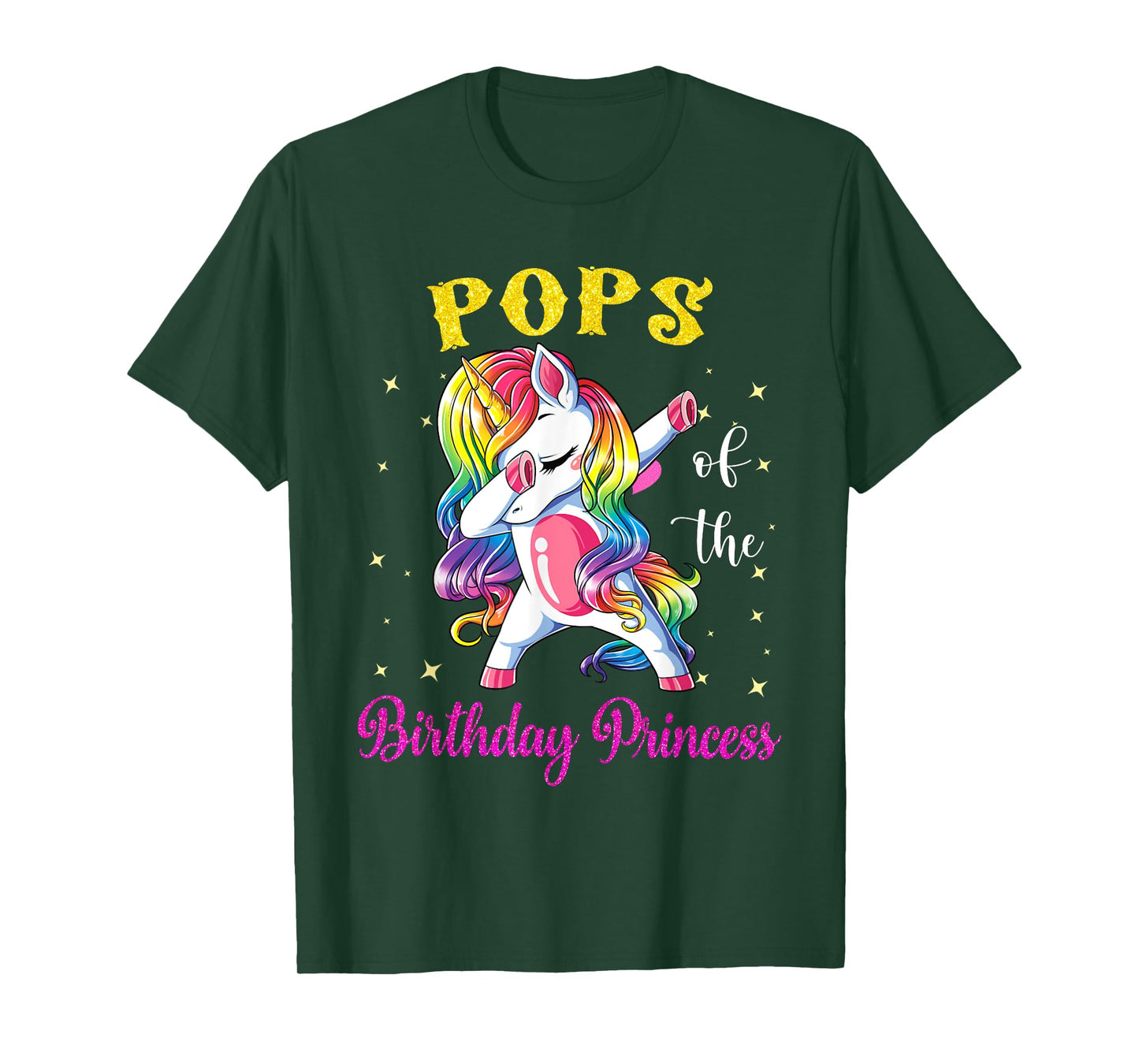 Pops Of The Birthday Unicorn Princess T-Shirt