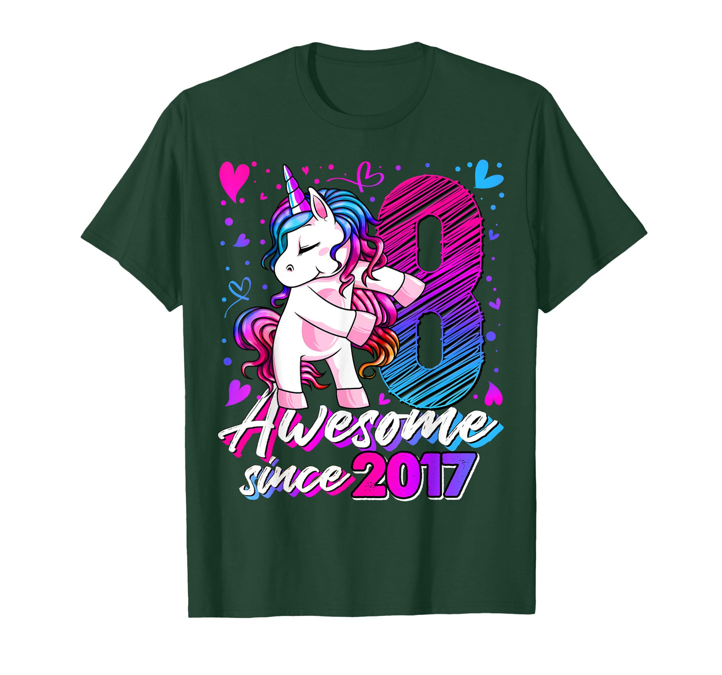 8 Year Old Unicorn Gifts For Girls 8th Birthday Girl Party T-Shirt